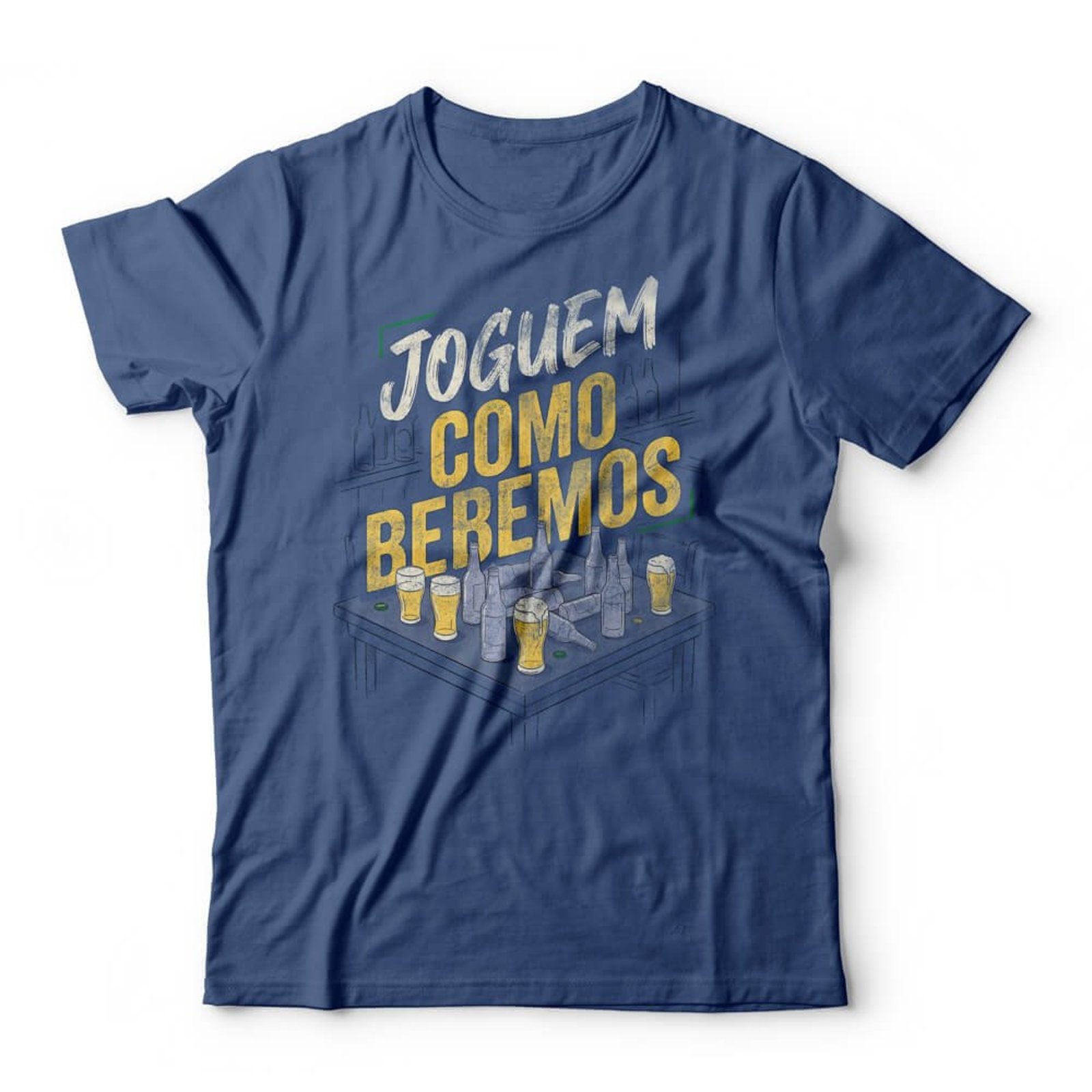 Camiseta Joguem Como mos - Azul Genuíno