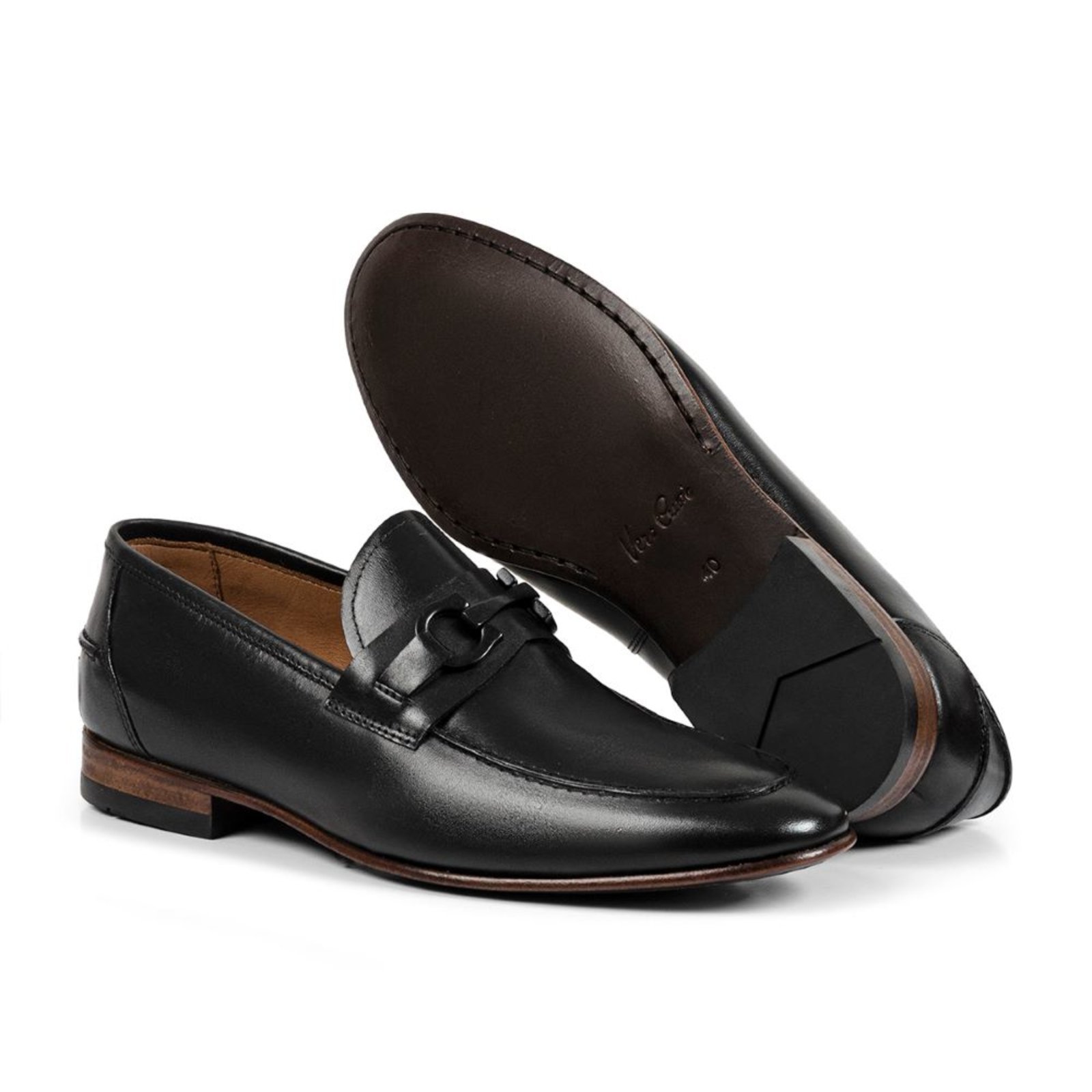 Sapato Masculino Social A. Andrade Casual Sola Em Couro Clássico Bico Alongado Conforto Preto