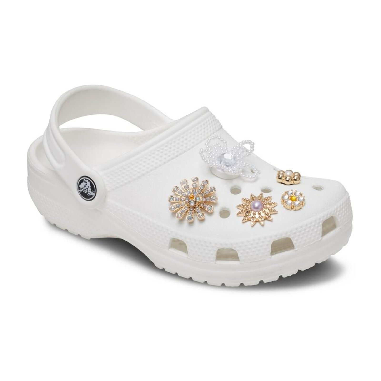 Vista 3 Infantil - Jibbitz™ Flores Com Pedras Elevada Pack com 5 Peças Crocs branco