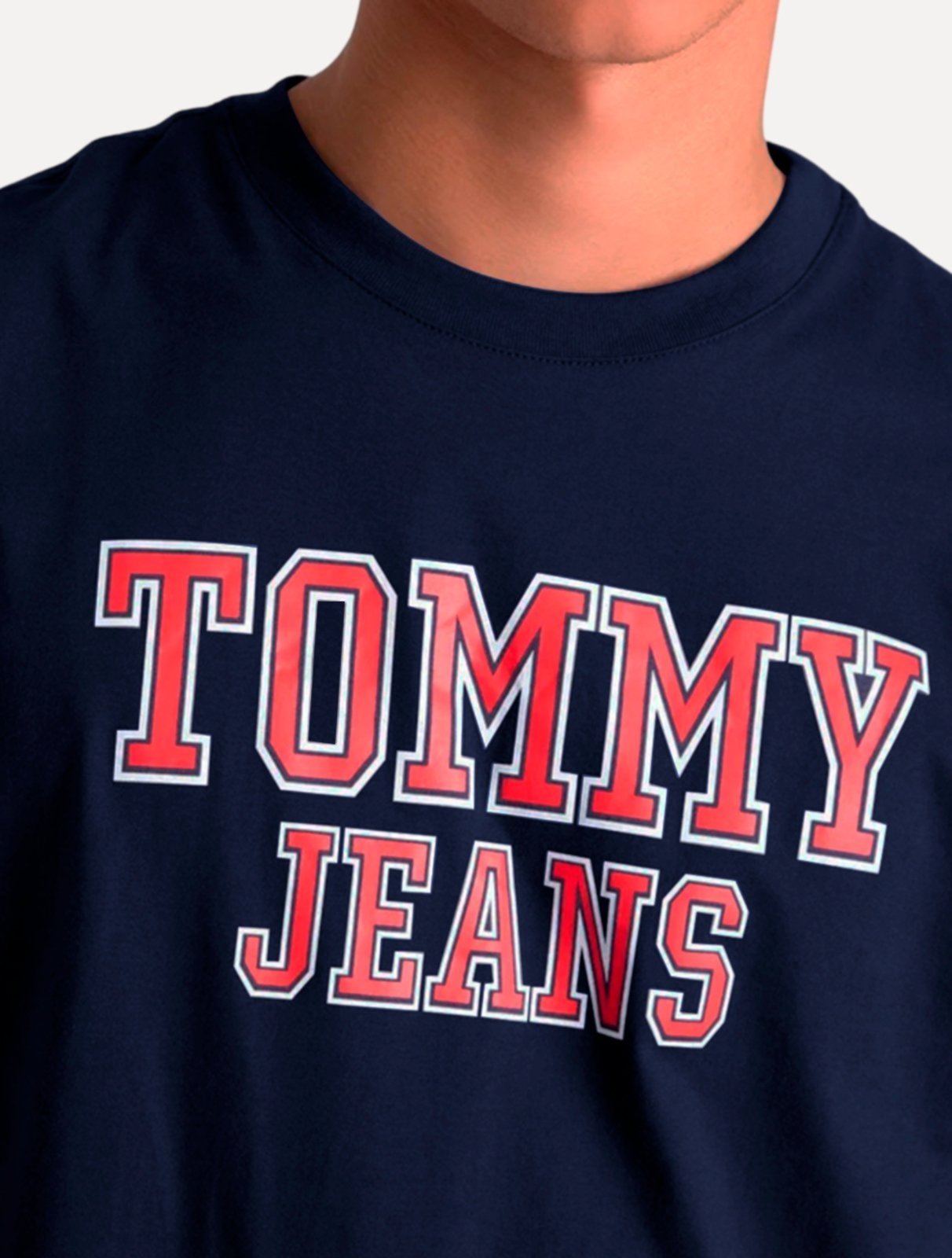 Vista 3 Camiseta Tommy Jeans Masculina Regular College Print azul marinho Tommy Jeans azul marinho