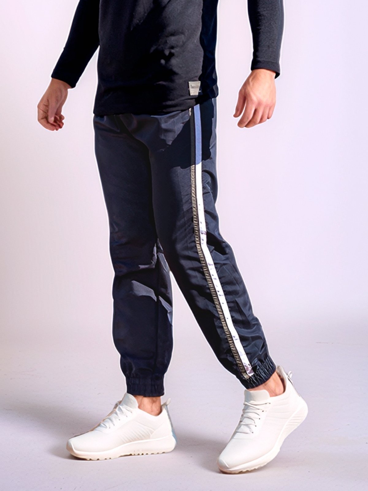 Calça Jogger Tactel Frents Com Listra Lateral Popular Esporte Treino