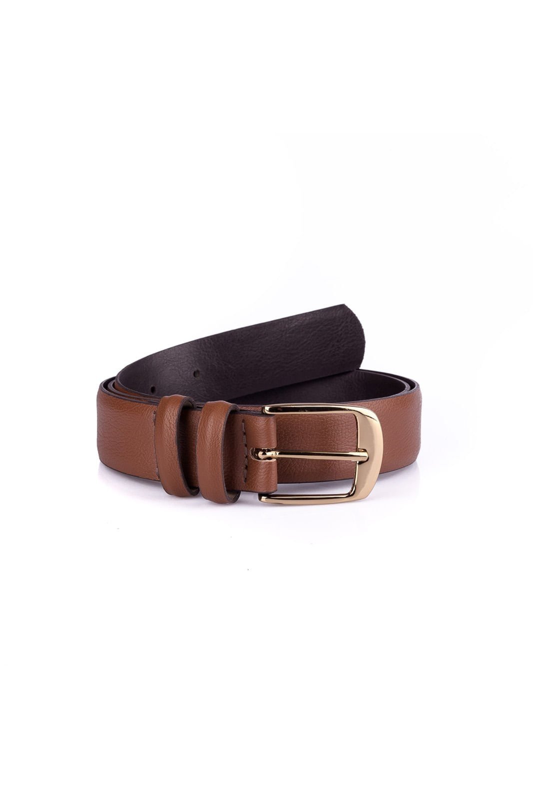 Cinto feminino largo de couro Thalia - Whisky