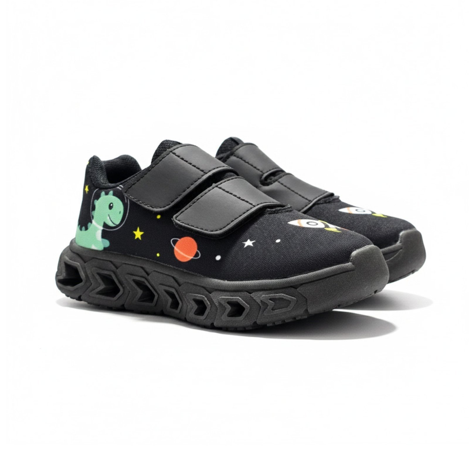 Vista 3 Infantil - Tênis Dino de Led Colorido para Meninos Uso Diário CALCADOS LGHT LIGHT preto CALCADOS LGHT LIGHT preto