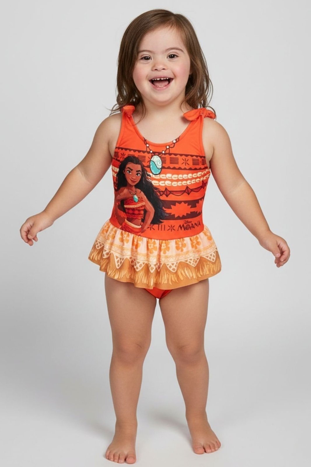 Vista 2 Maiô Disney Feminino Moana laranja Disney laranja