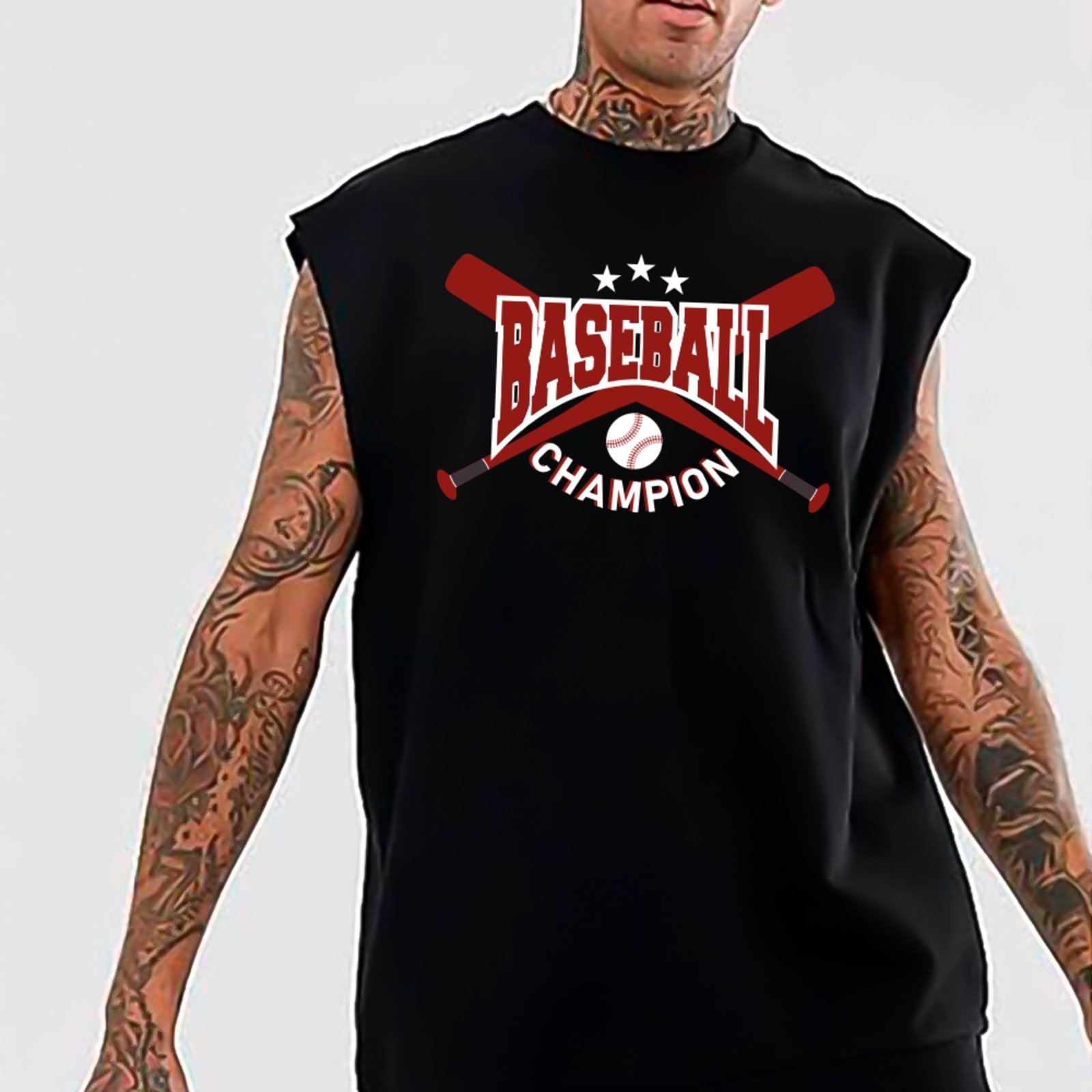 Camiseta Regata Machão Ousy Baseball Champion Original Oversized Masculina Preto