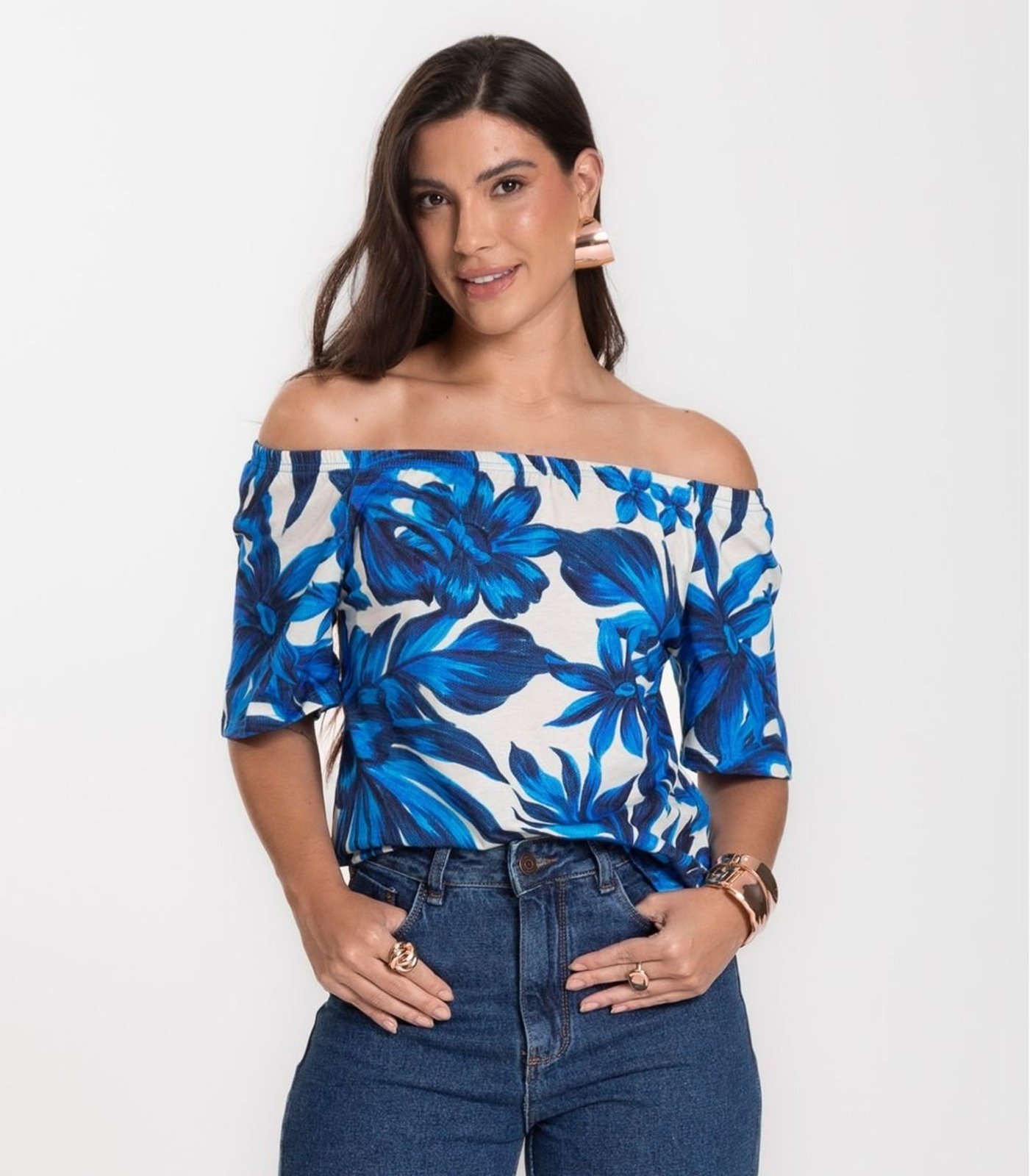 Vista 2 Blusa Feminina Ciganinha Infinita Cor preto INFINITA COR preto
