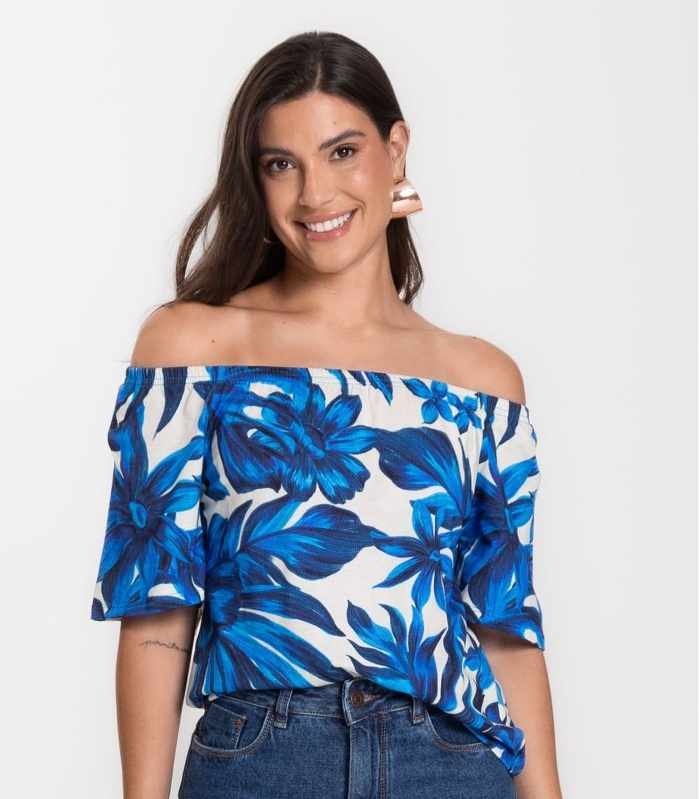 Vista 3 Blusa Feminina Ciganinha Infinita Cor preto INFINITA COR preto