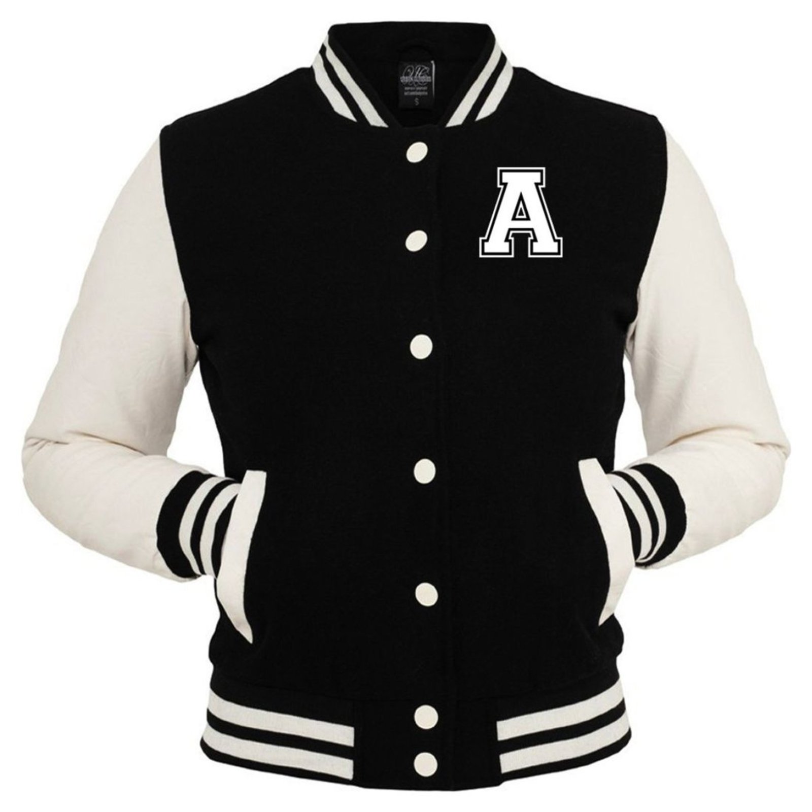 Jaqueta College Americana College4EVER Preta com Letra A bordada