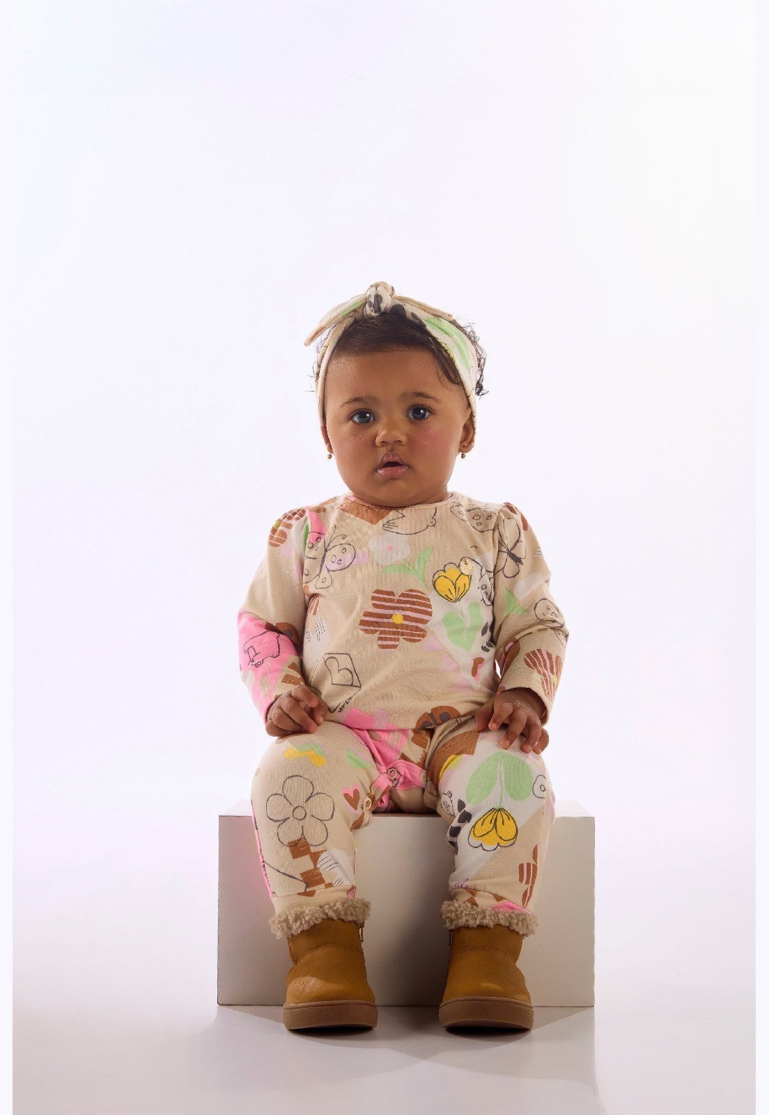 Infantil - Macacão Menina Faixa Cabelo Up Baby Azul
