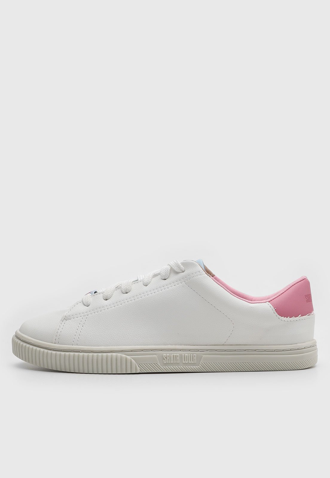 Tênis Feminino Santa Lolla Detalhe Rosa Branco