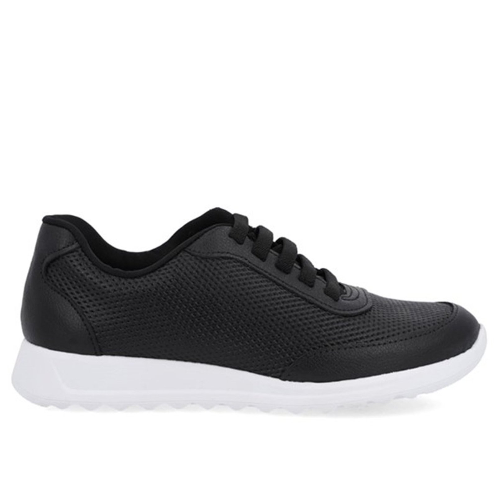 Tênis Feminino Usaflex UC0702 Em Couro Casual Conforto Leve Preto