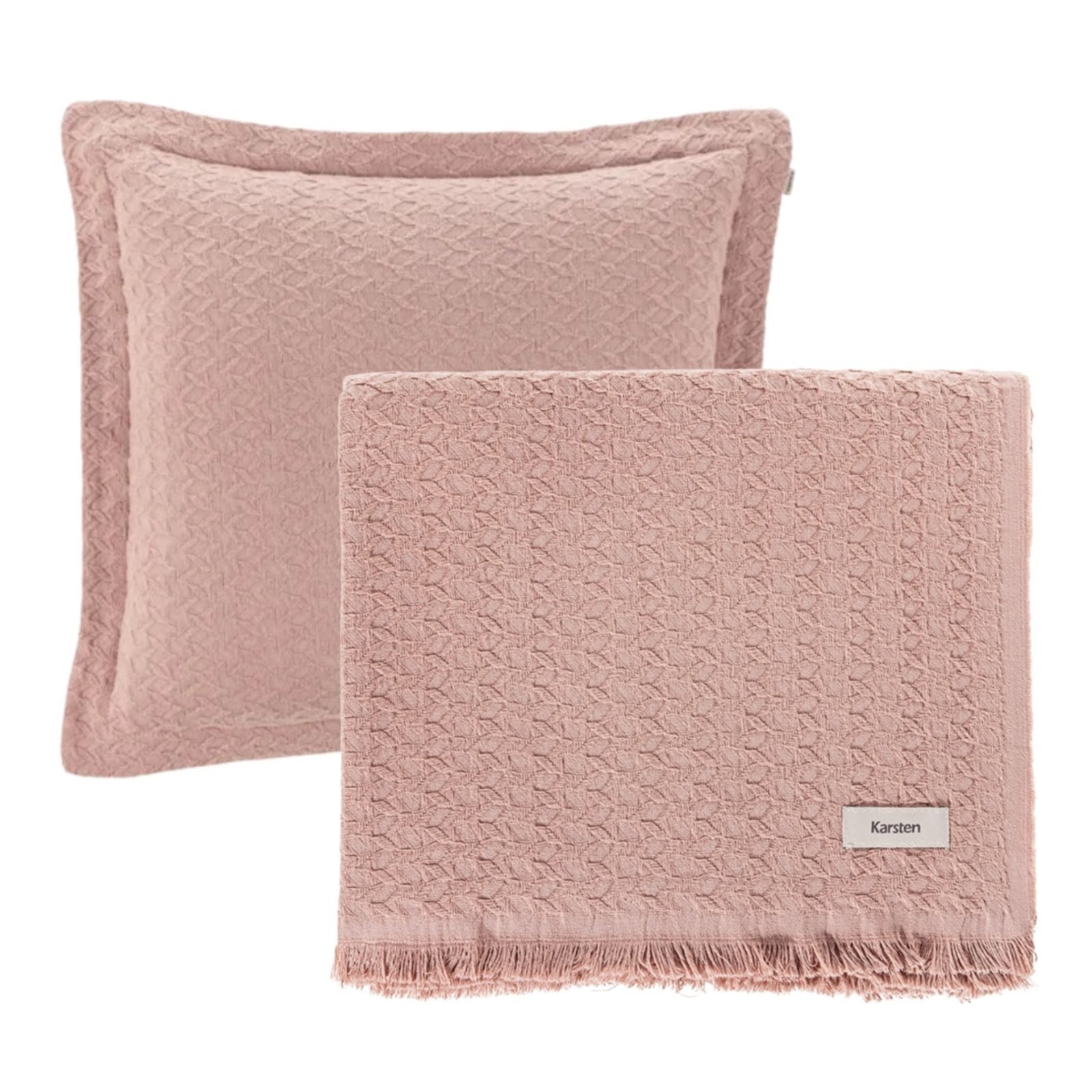 Vista 2 Kit Manta Almofada Decorativa Karsten Movaz Com Abas rosa Karsten rosa
