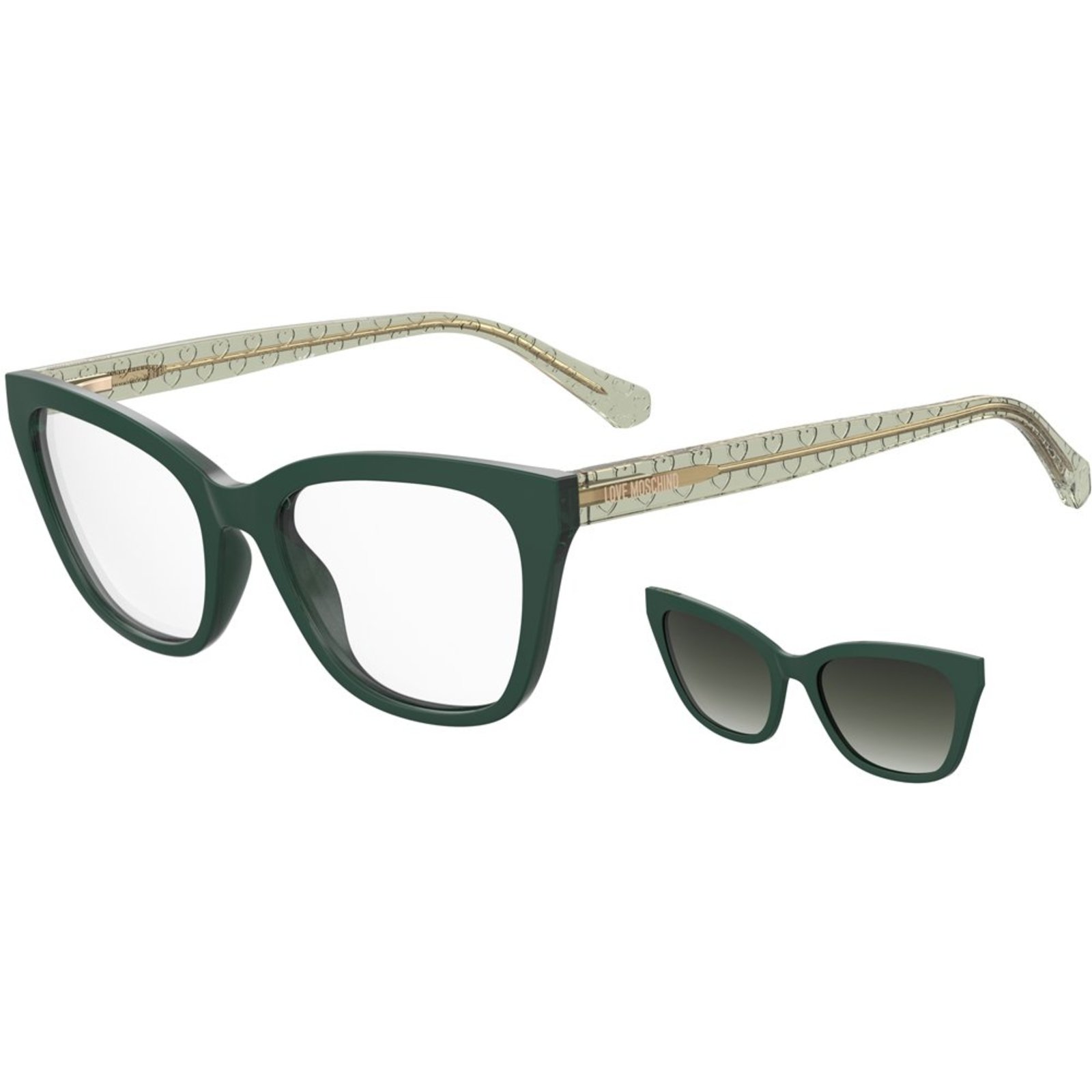 Óculos de Sol Love Moschino Clip On 071CS 1ED Verde Feminino