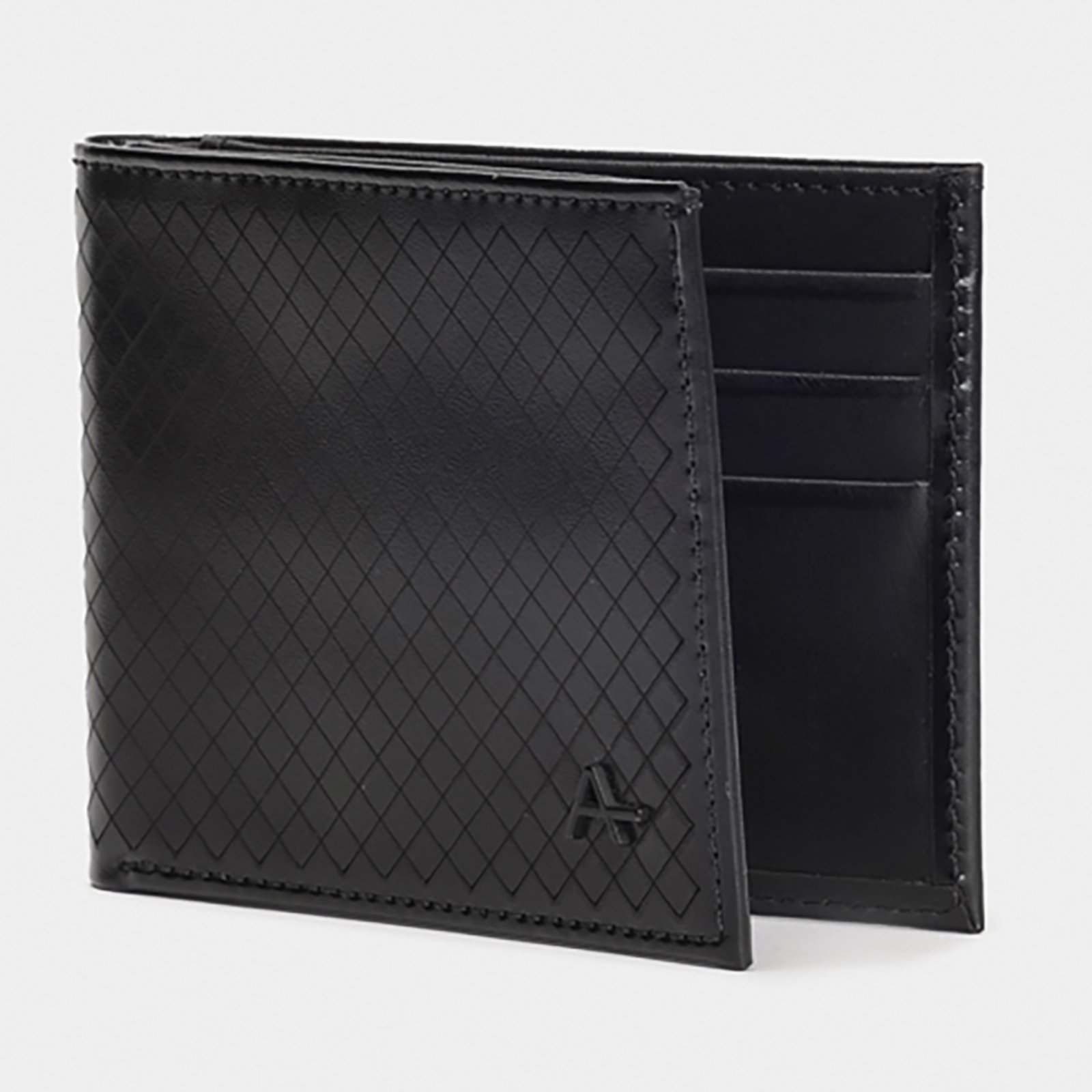 Vista 3 Carteira Couro Aramis Losango Masculino preto Aramis preto