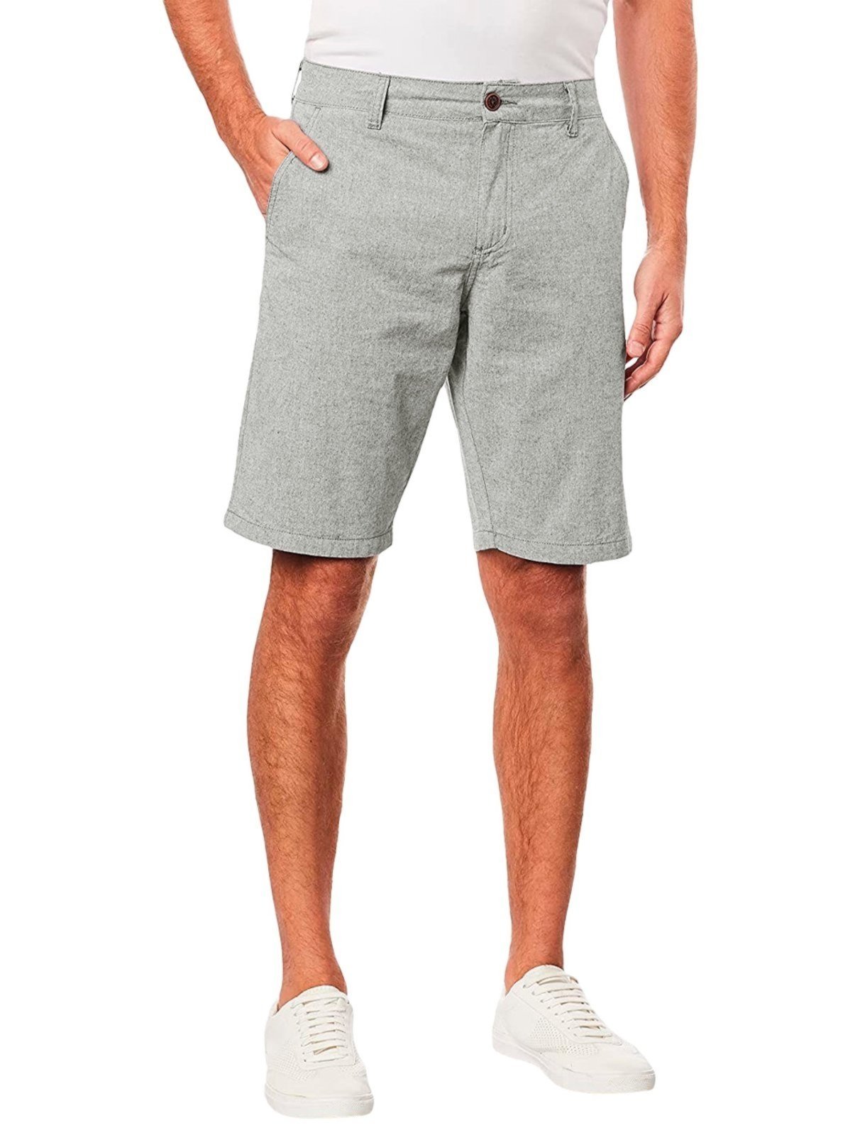 Bermuda Aramis Masculina Chino Fishbone Cinza