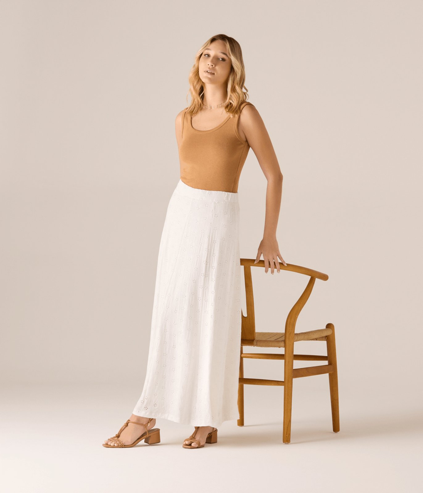 Saia Malha Laise Belli Feminina Off White
