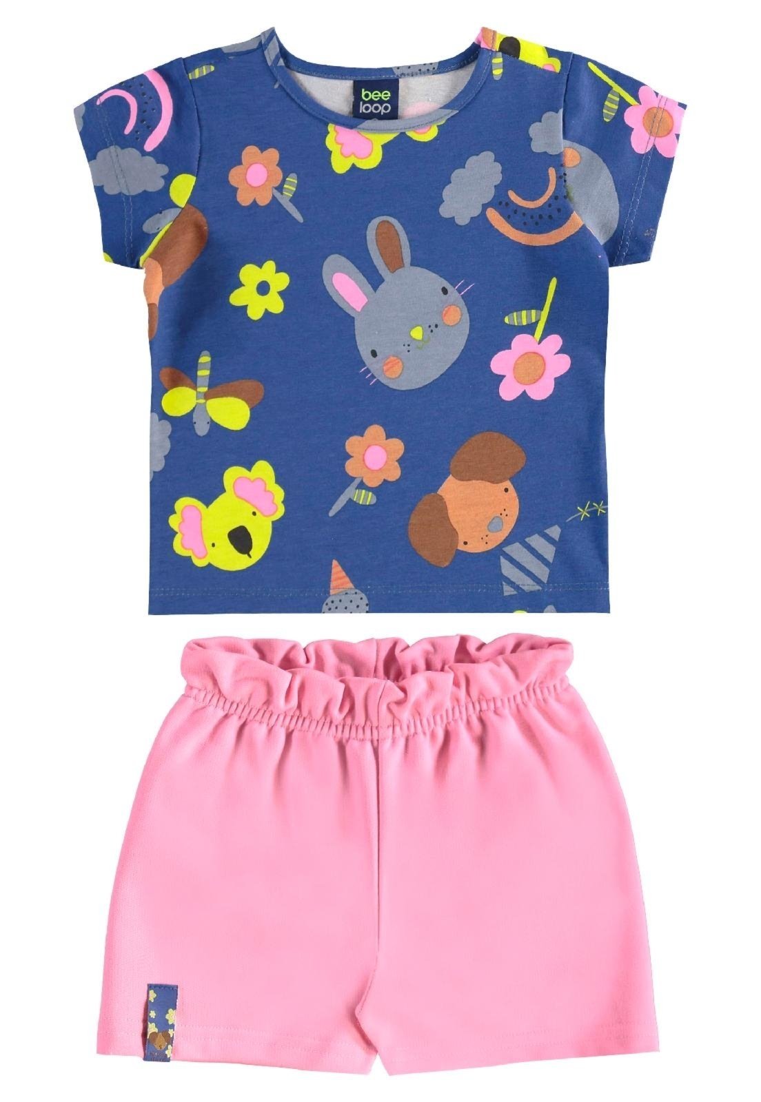 Vista 3 Infantil - Conjunto Blusa e Short Bee Loop azul Bee Loop azul