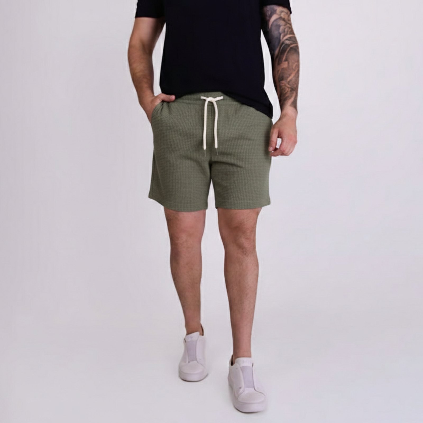 Shorts VersatiOld Texture Cotton Verde Militar