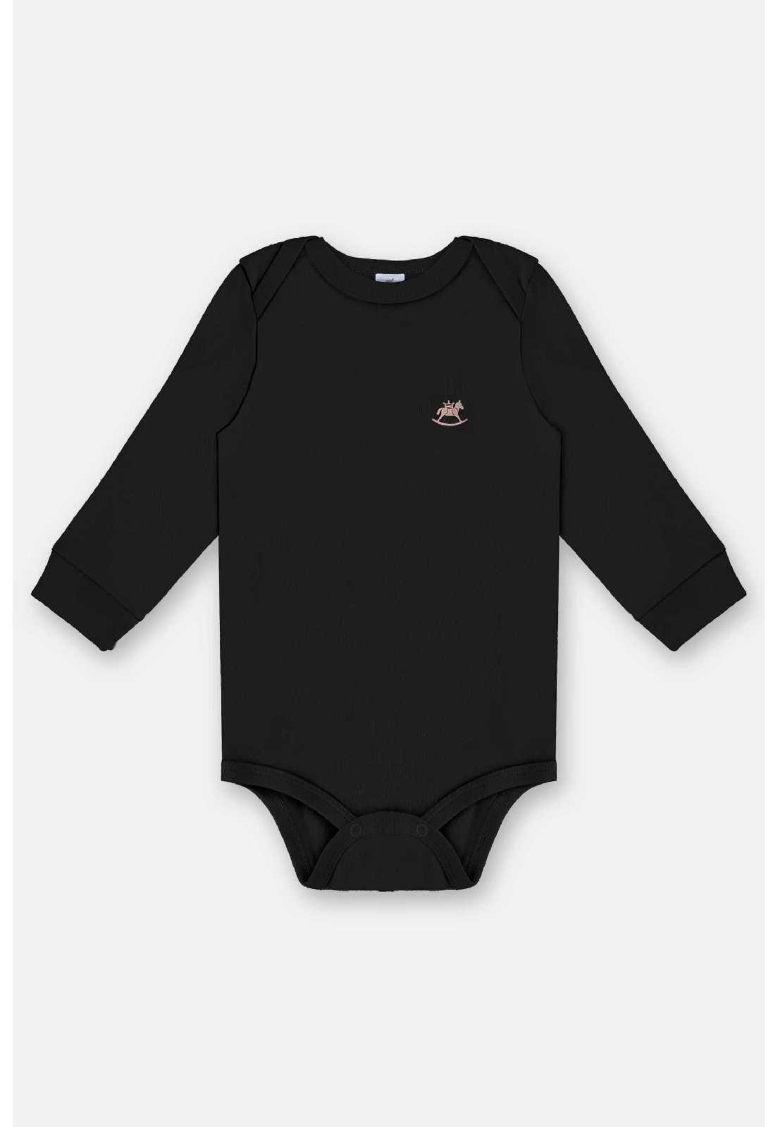 Infantil - Body Manga Longa Para Unissex Up Baby Preto