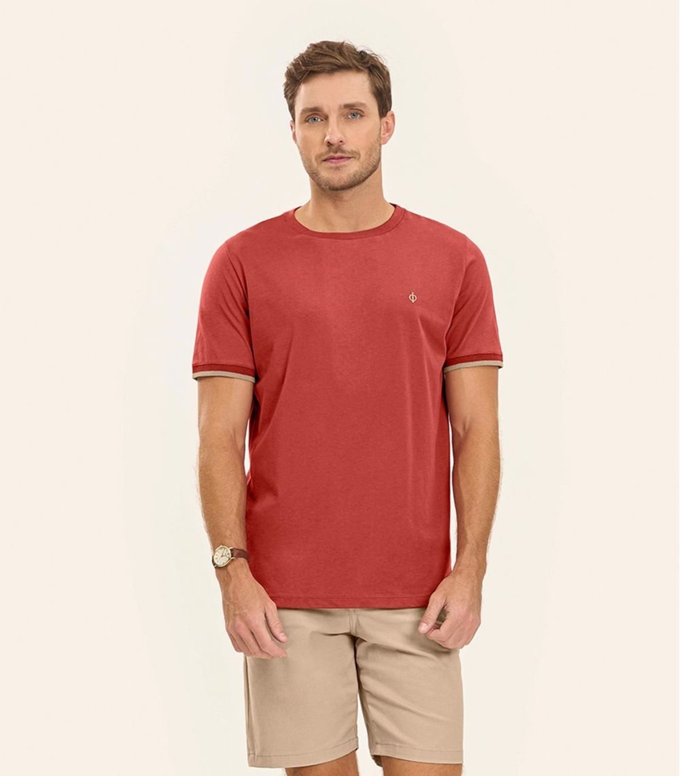 Vista 3 Bermuda Masculina em sarja Diametro marrom Diametro marrom