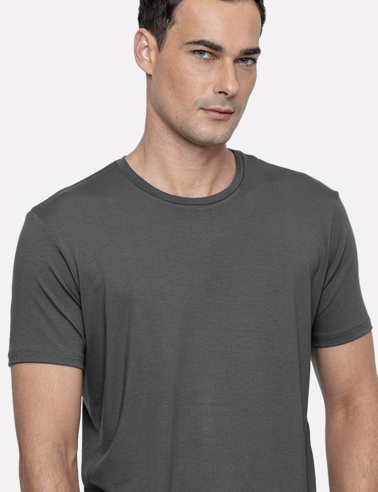 Vista 3 Camiseta K&J Black Masculina Slim Travel Pack Modal Grafite King E Joe grafite black King E Joe grafite black