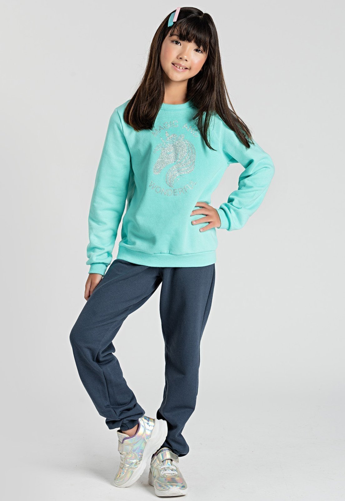 Vista 2 Infantil - Conjunto Acqua Unicórnio Menina VIDA COSTEIRA azul VIDA COSTEIRA azul