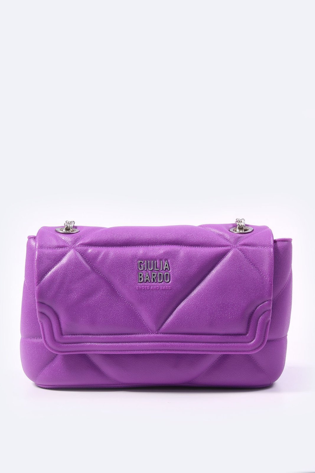 Bolsa Quilted Suzaninha Giulia Bardo Roxo Escuro Alça Níquel