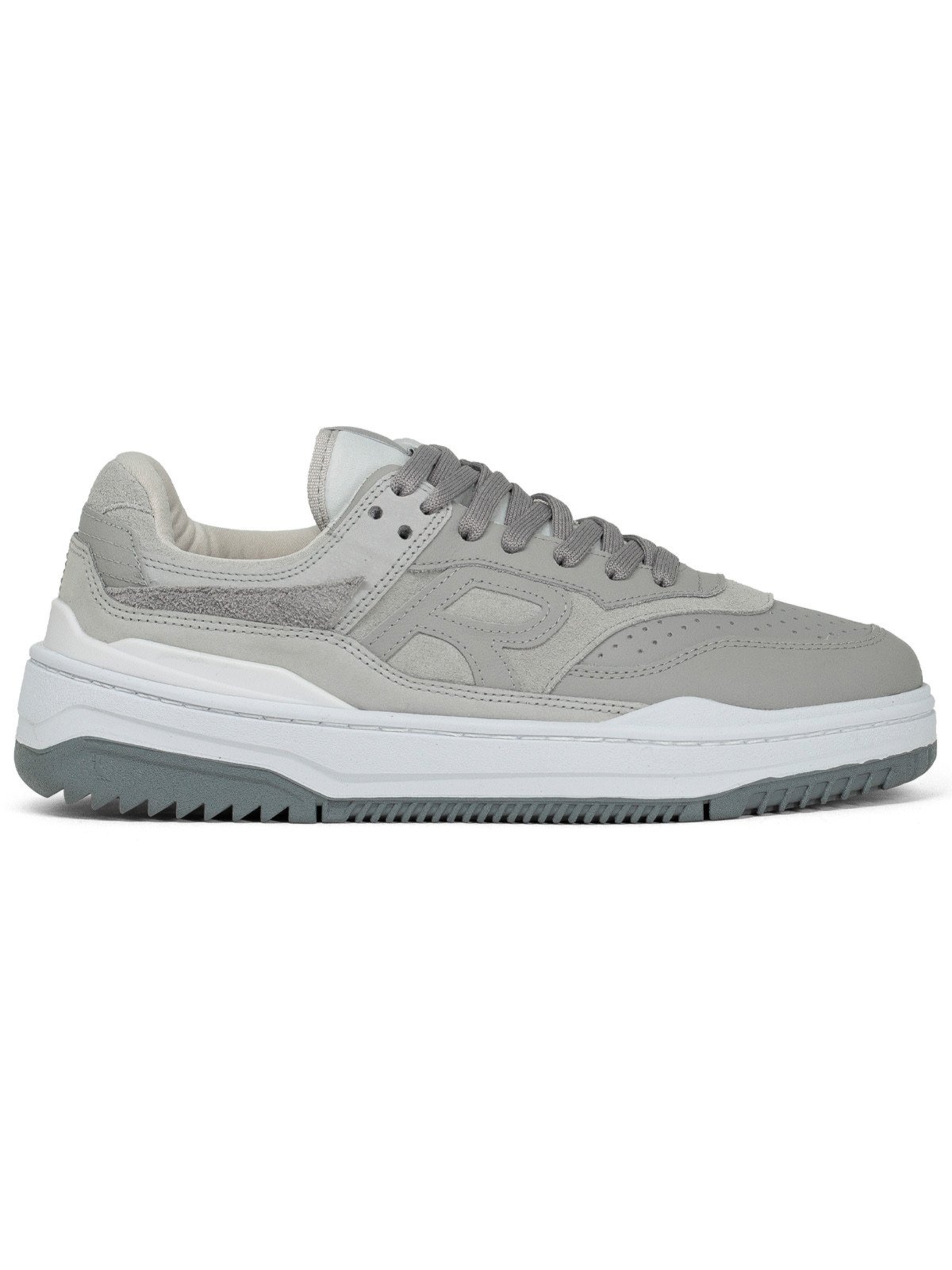 Tênis Masculino Reserva Go R-Broox Sneaker Casual Couro Cinza Greystone Prata