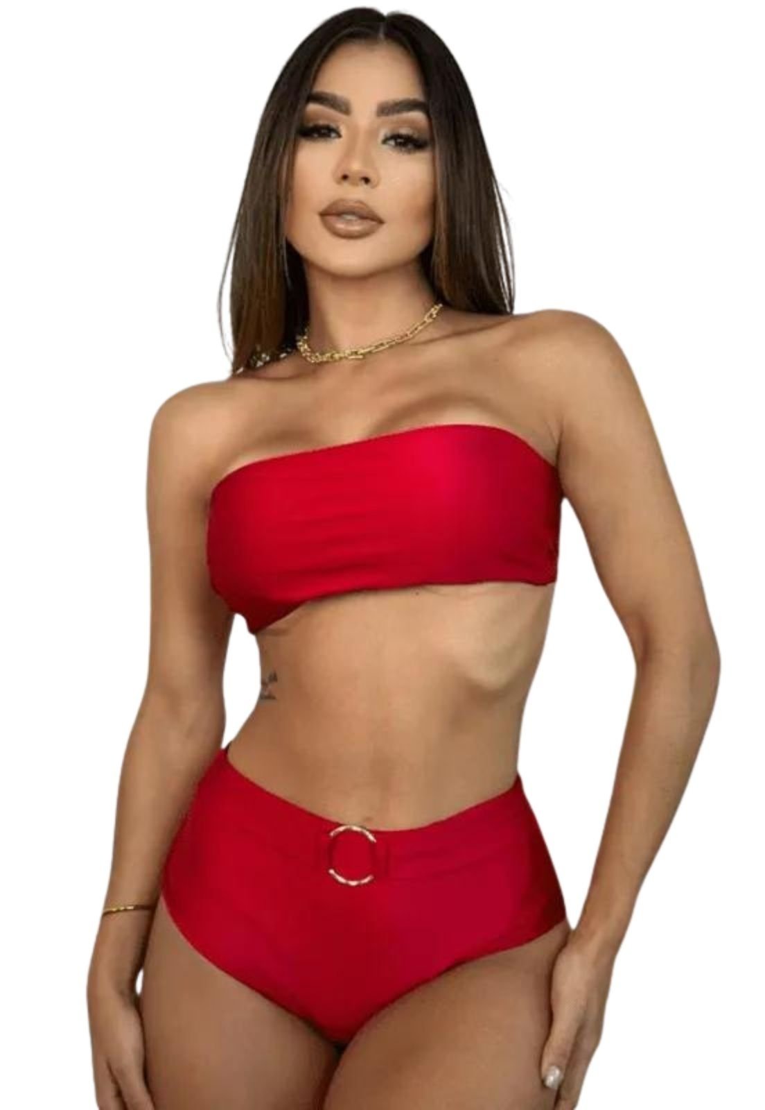 Biquíni Hot Panties Tomara que Caia Básico Liso Carol Vermelho