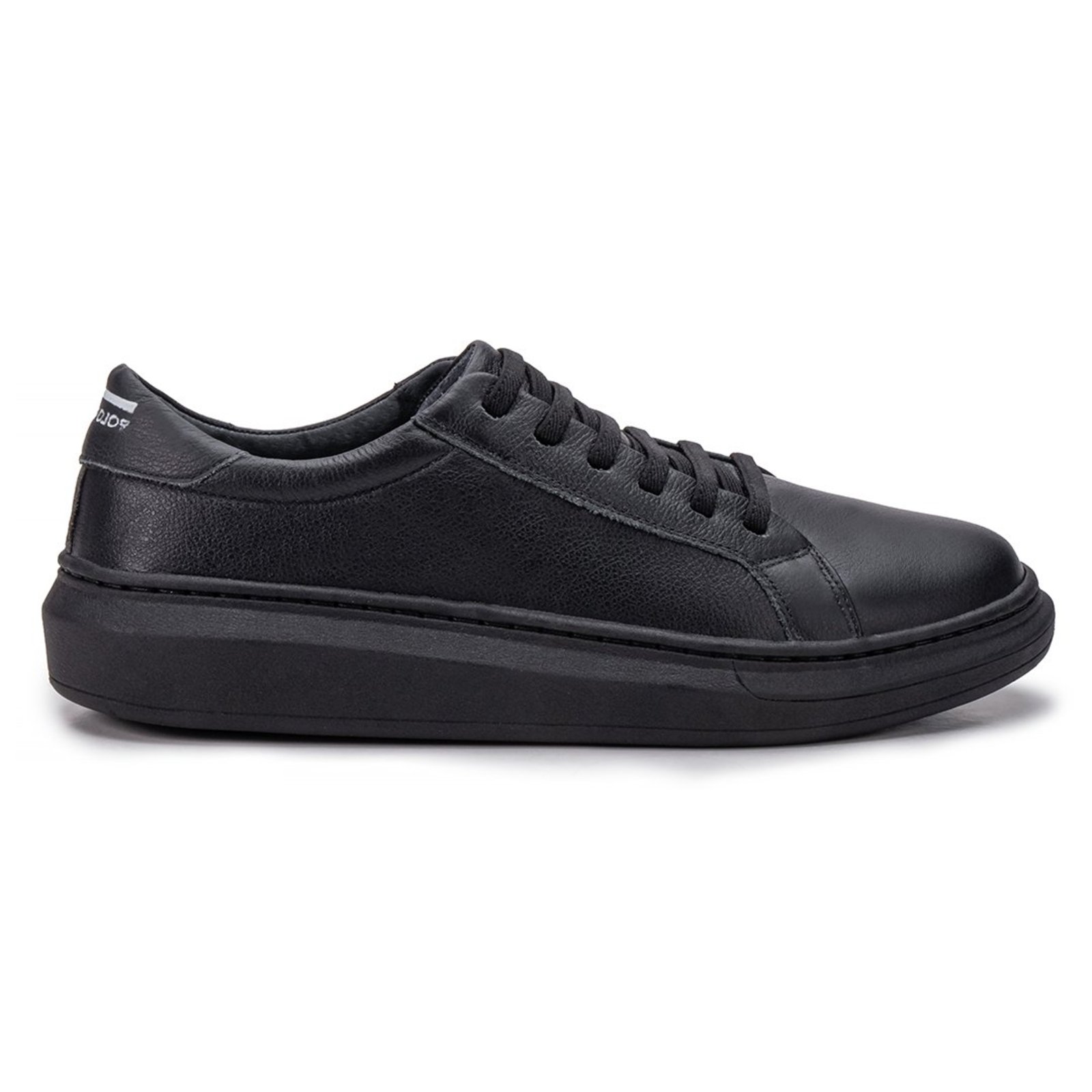 Tênis Masculino Miuzzi Couro Legítimo Social Formal Baixo Clássico Casual Preto