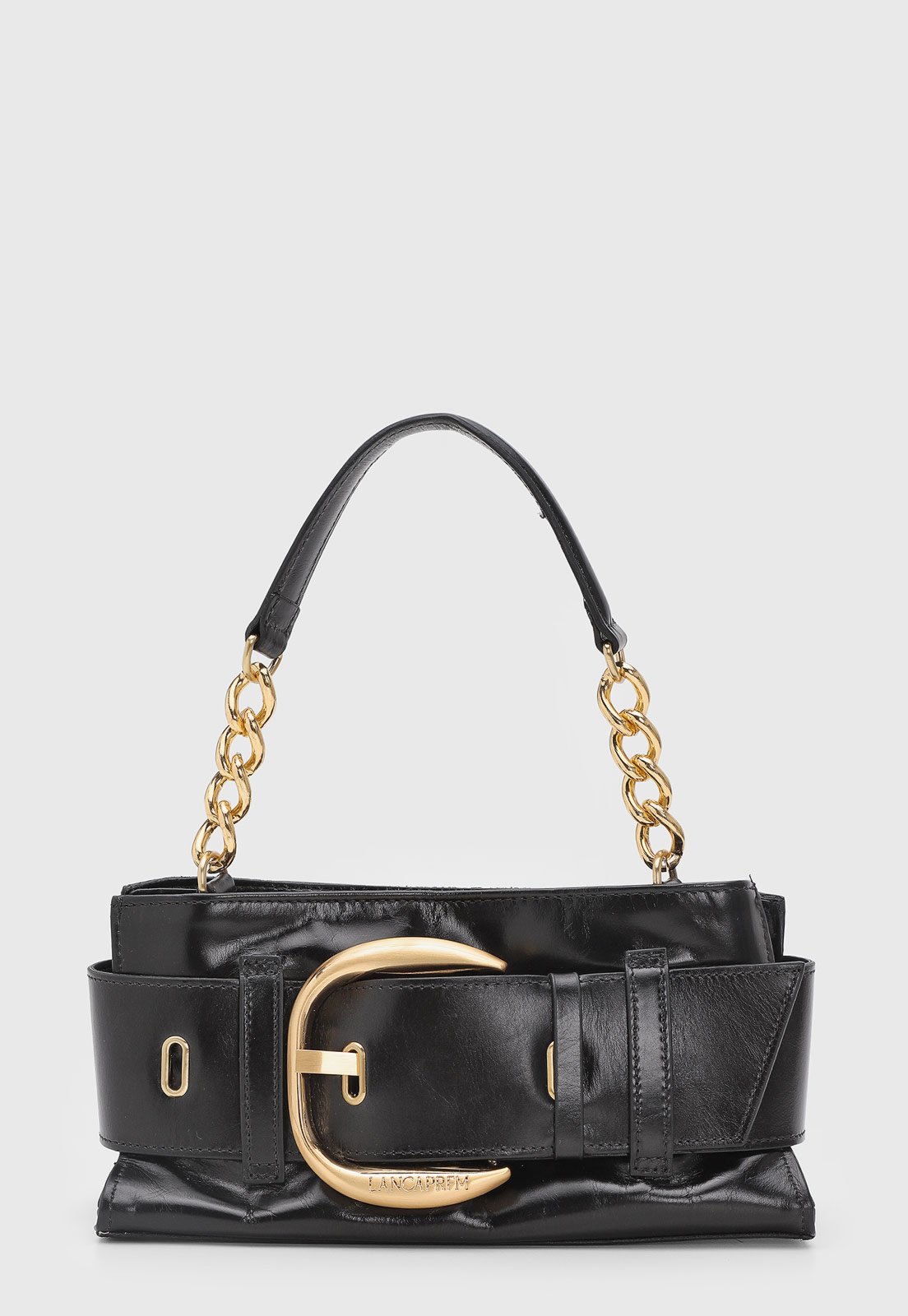 Bolsa Feminina Lança Perfume Maxi Fivela Preta