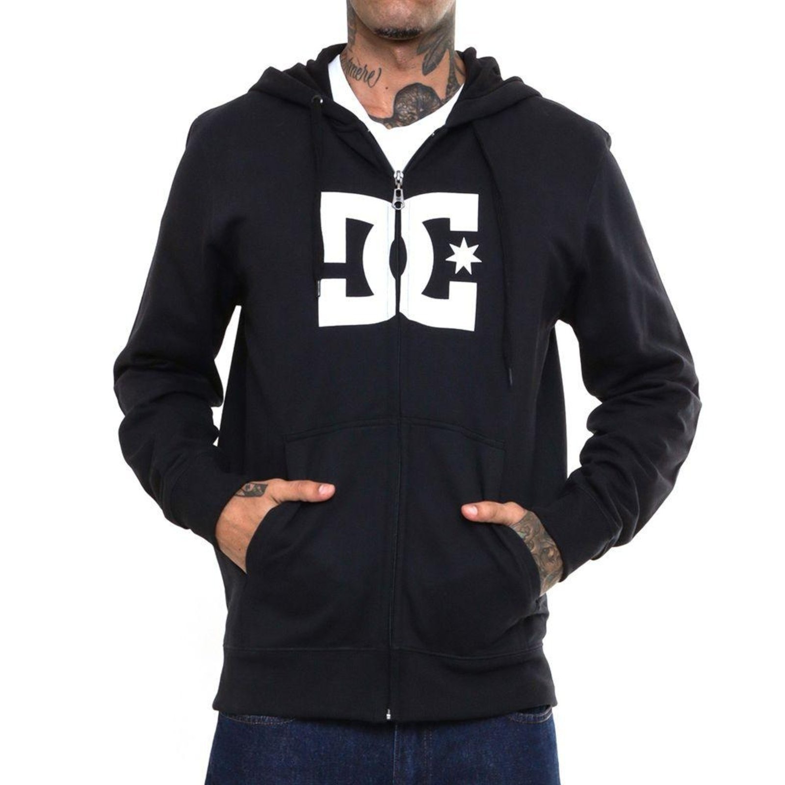 Moletom DC Shoes Aberto DC Star Zh Oversize Masculino Preto