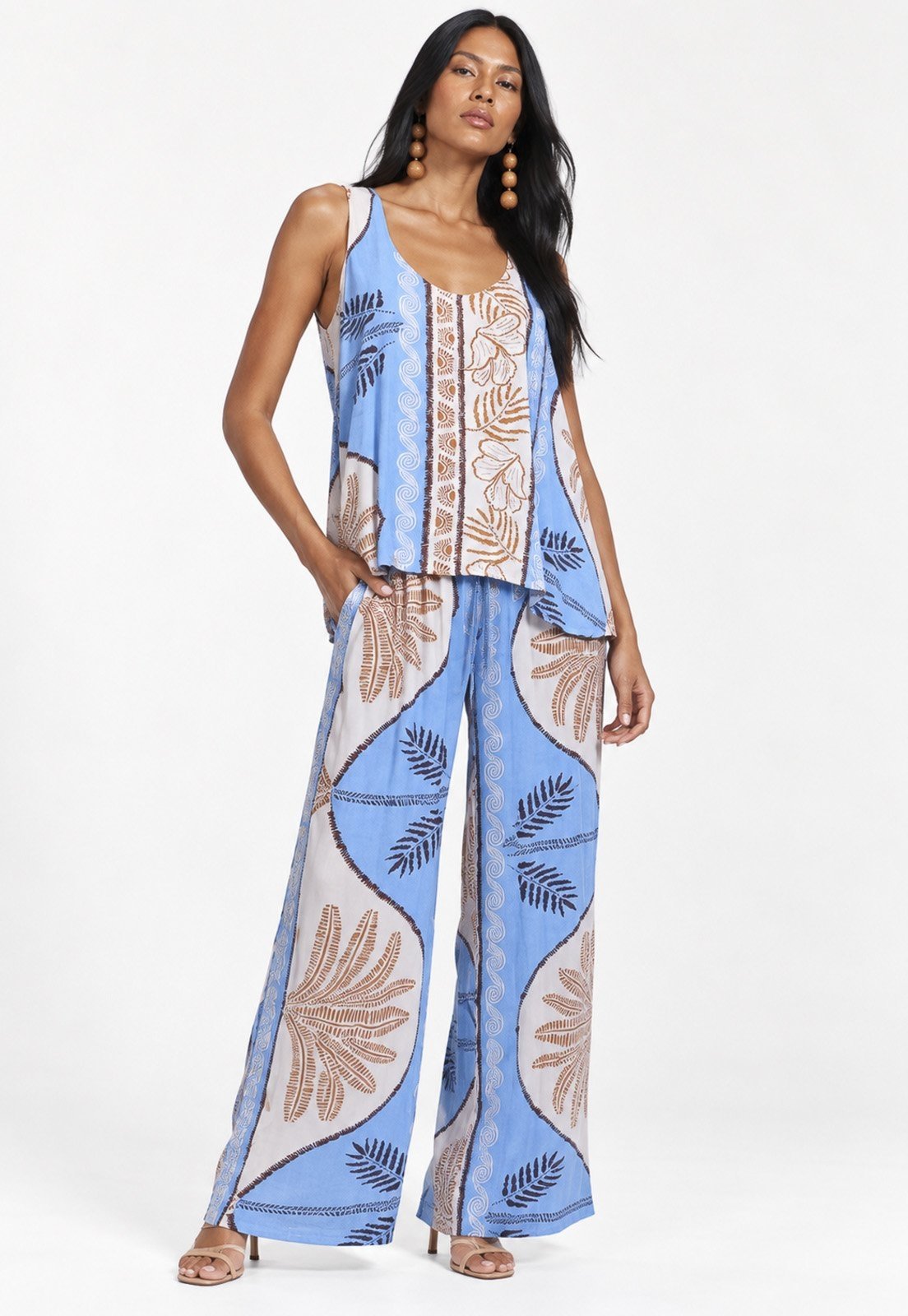 Conjunto Amazonia Vital Encontro do Arumã em Viscose – Regata Arapari e Pantalona Embaú