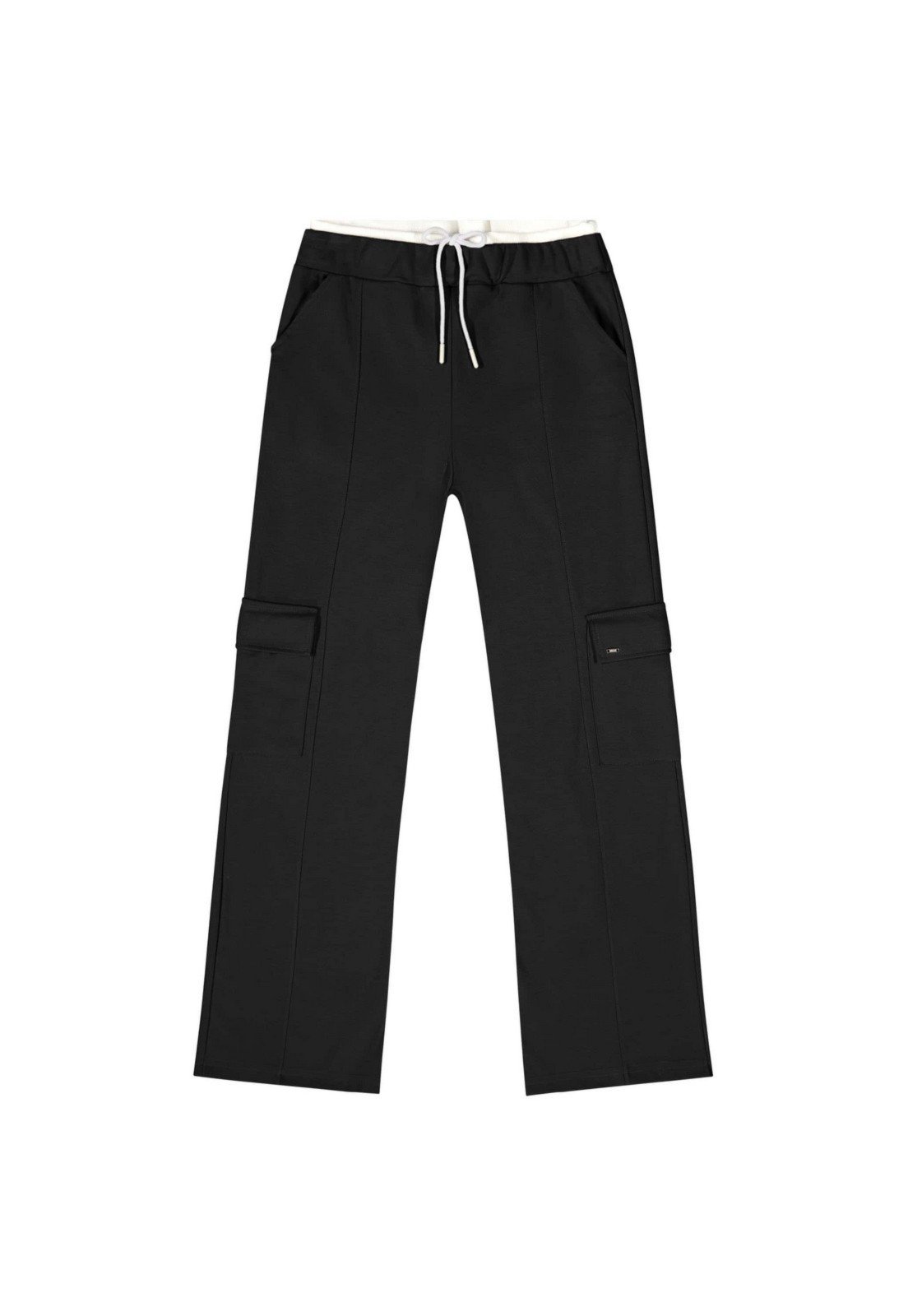 Vista 3 Infantil - Calça Wide Leg Juvenil em Malha Alfaiataria Gloss preto Gloss preto