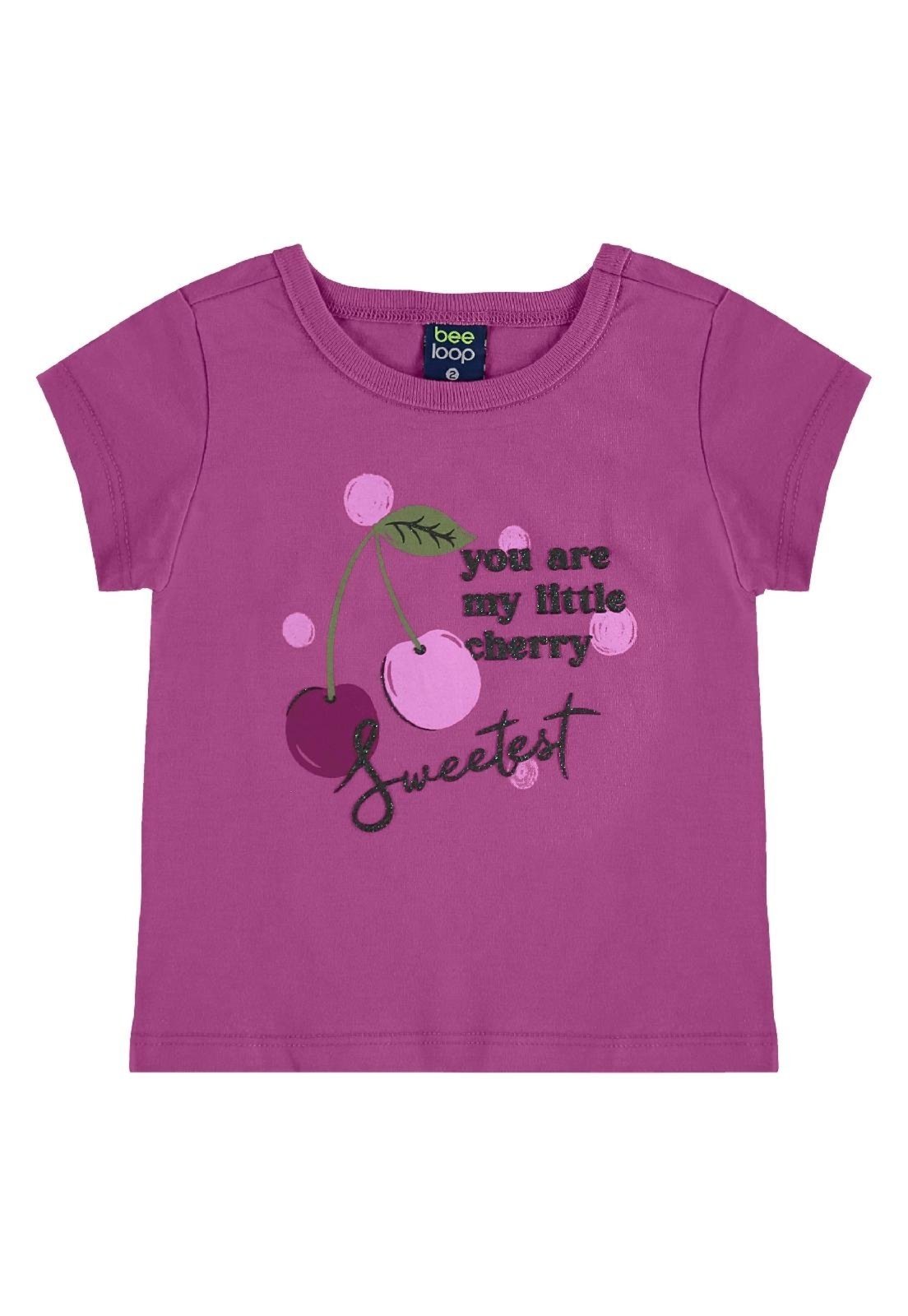 Vista 3 Infantil - Conjunto Cerejinhas Blusa e Short Bee Loop bege Bee Loop bege