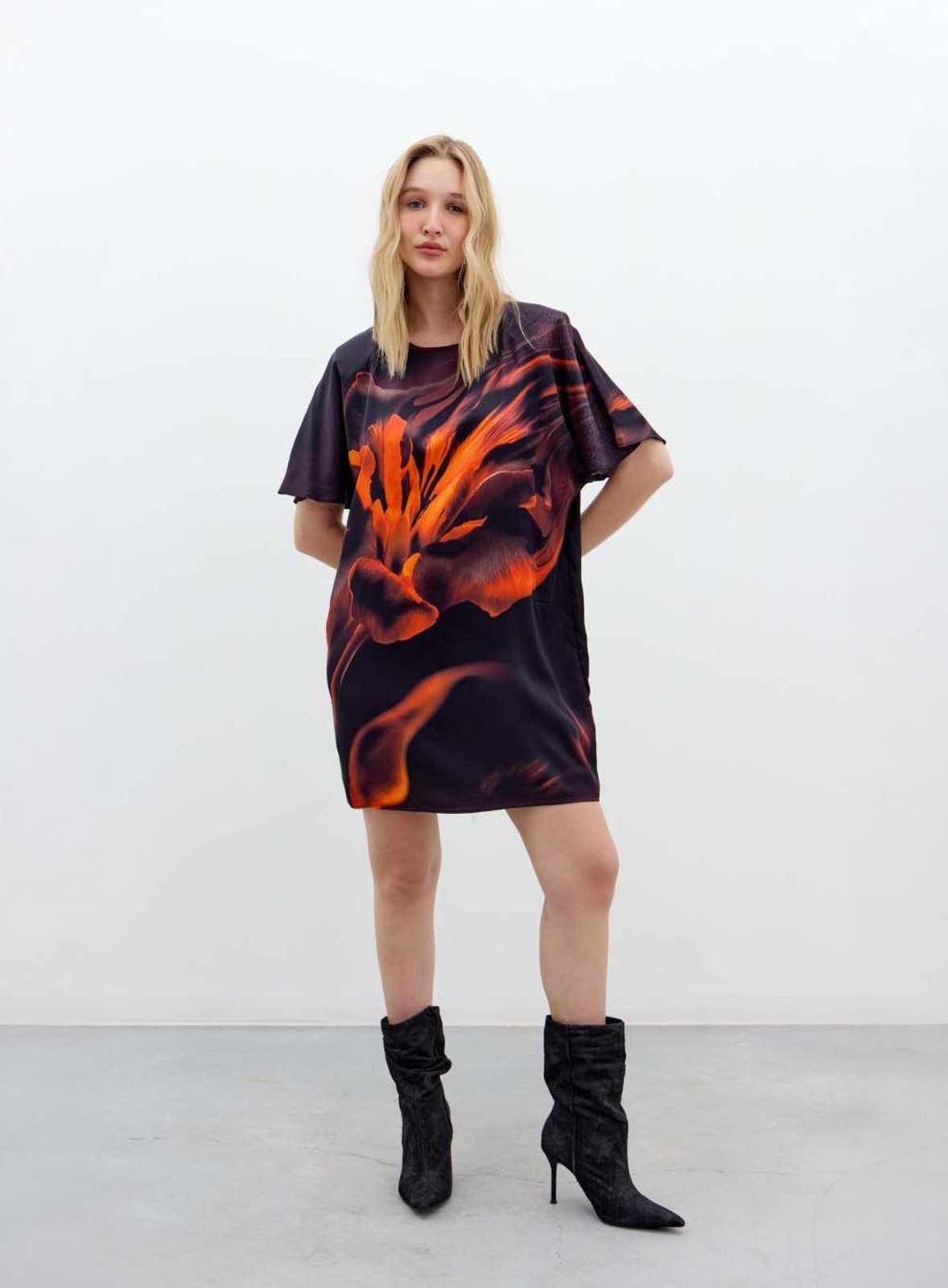 Vestido Estampado Comfort Flame Triton Laranja