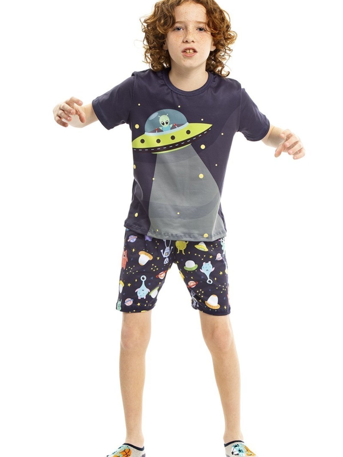 Pijama de Verão Menino Peach Touch Magicamente Alien