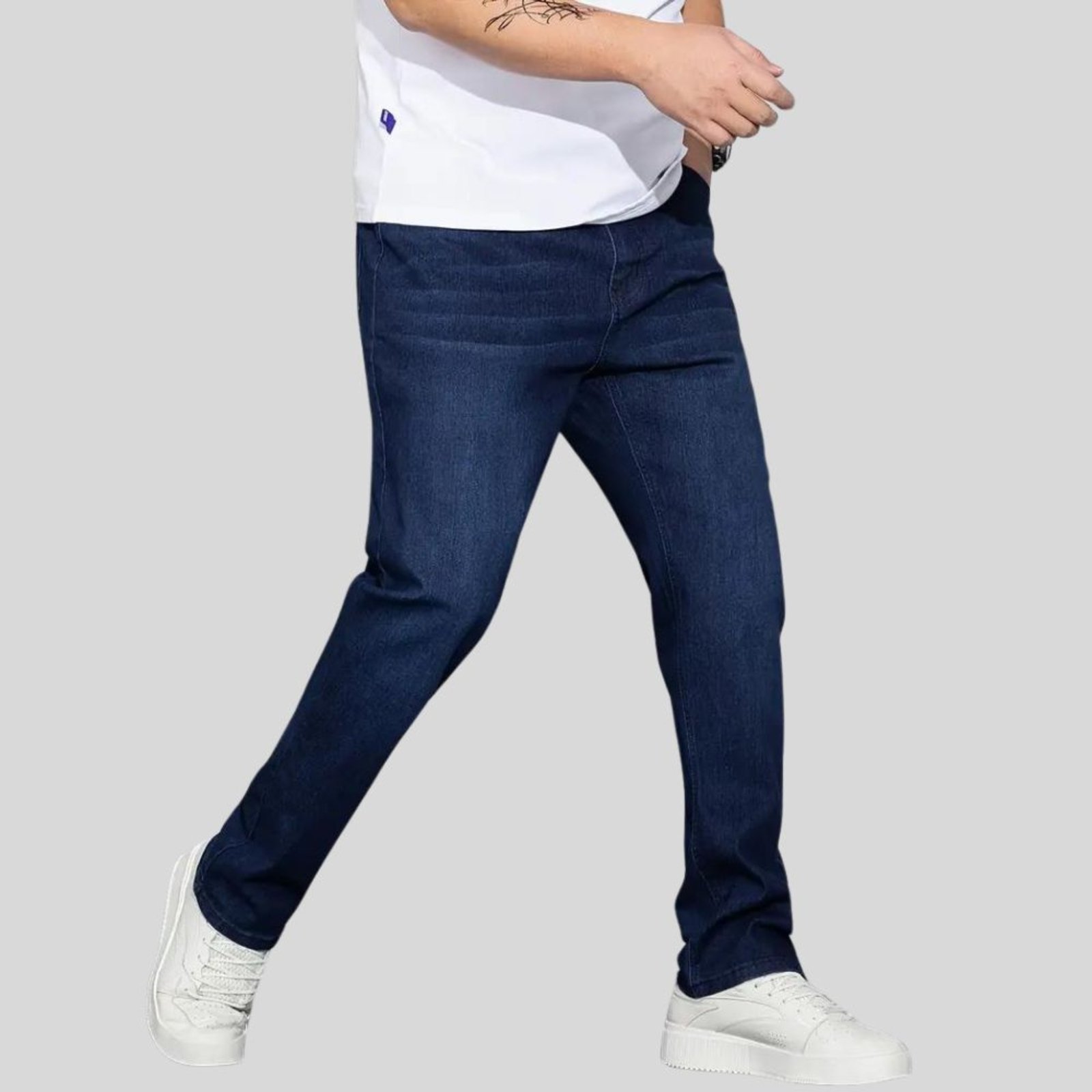 Calça Jeans Masculina Lavagem Escuro Skinny com Elastano