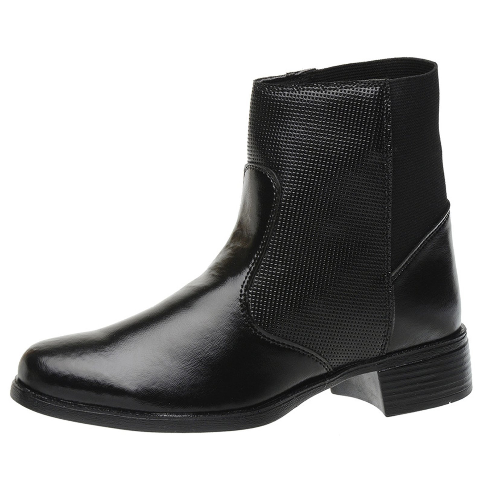 Bota Coturno Feminino Cano Médio Mr Try Shoes Casual Salto Baixo Preto