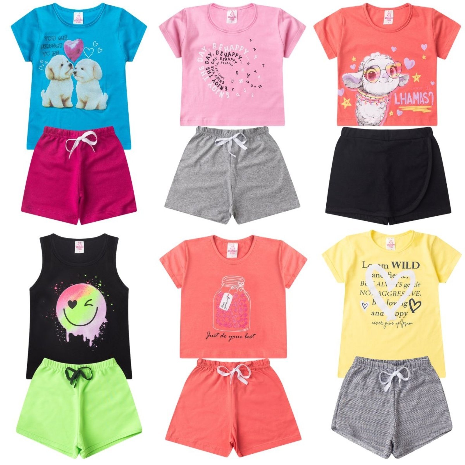 Vista 2 Infantil - Kit Conjuntos Infantis para Meninas Tamanho 4 ao 14 GKS multicolorido GKS multicolorido