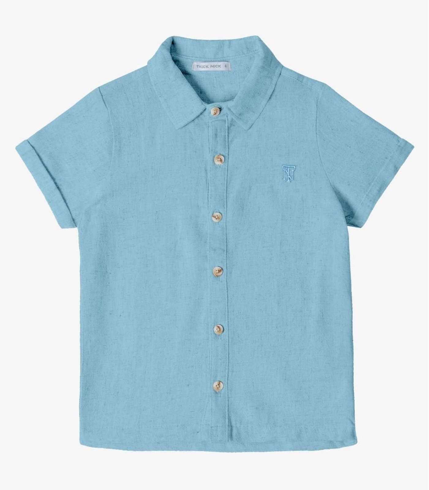 Infantil - Camisa Masculina Com Botões Trick Nick Azul