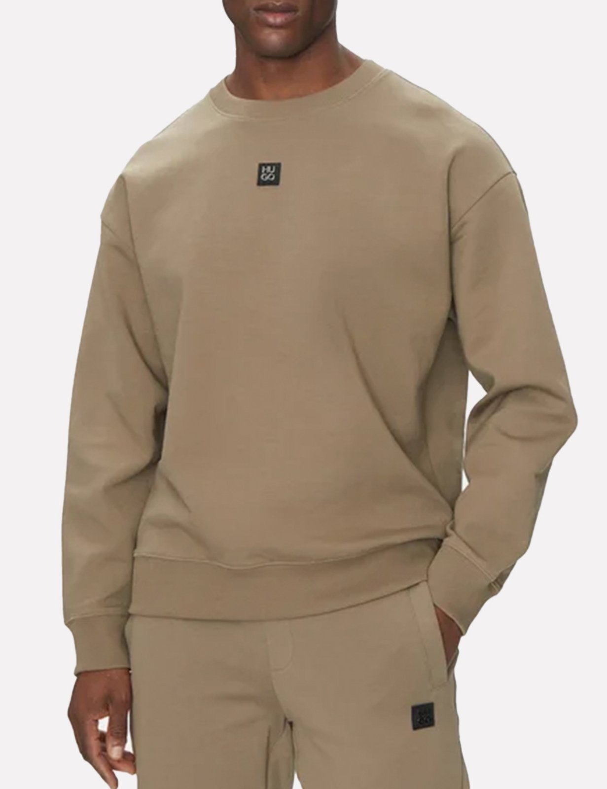 Blusa Hugo Boss Masculina Moletom Regular Dettil Cáqui