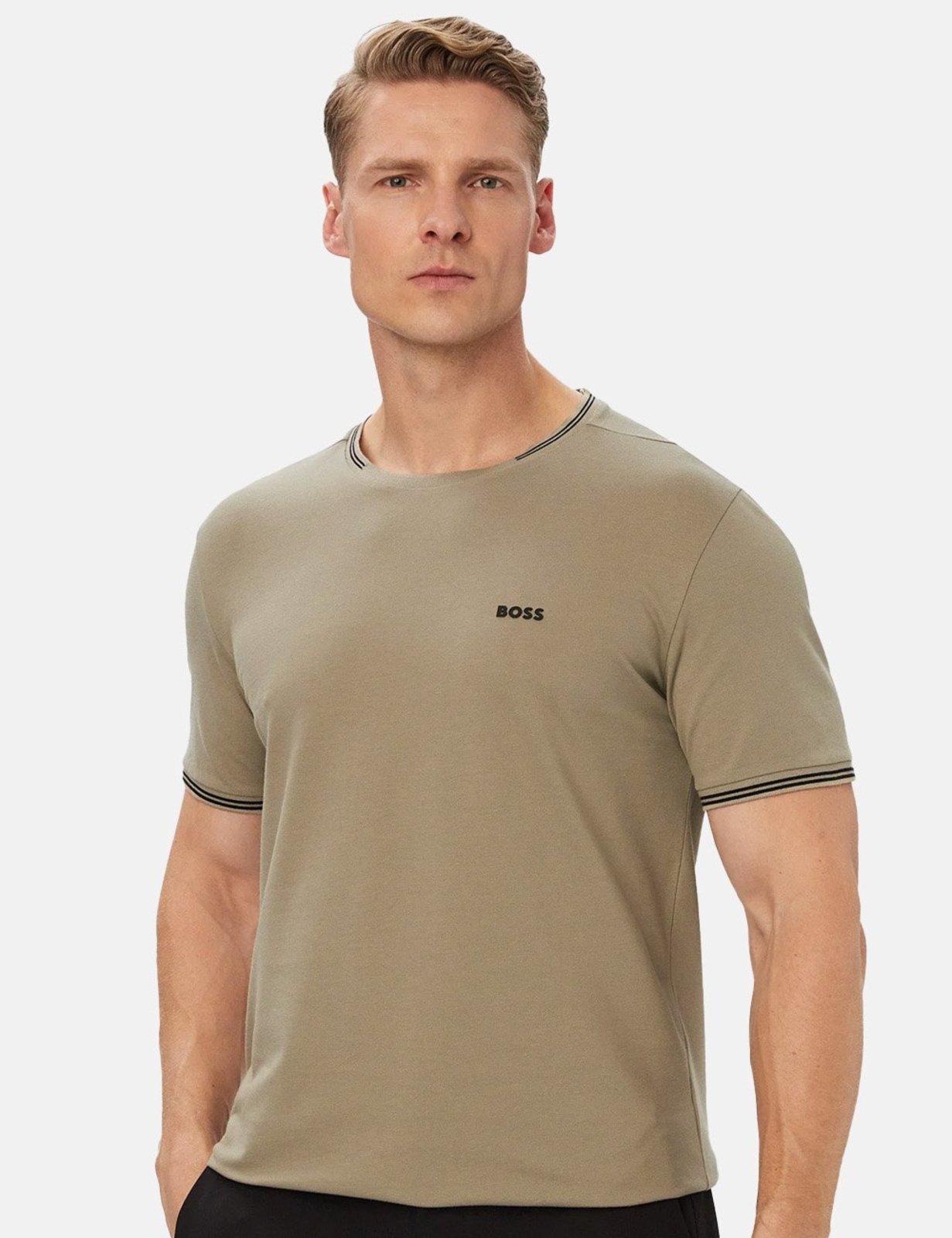 Camiseta Hugo Boss Masculina Regular Taul Cáqui
