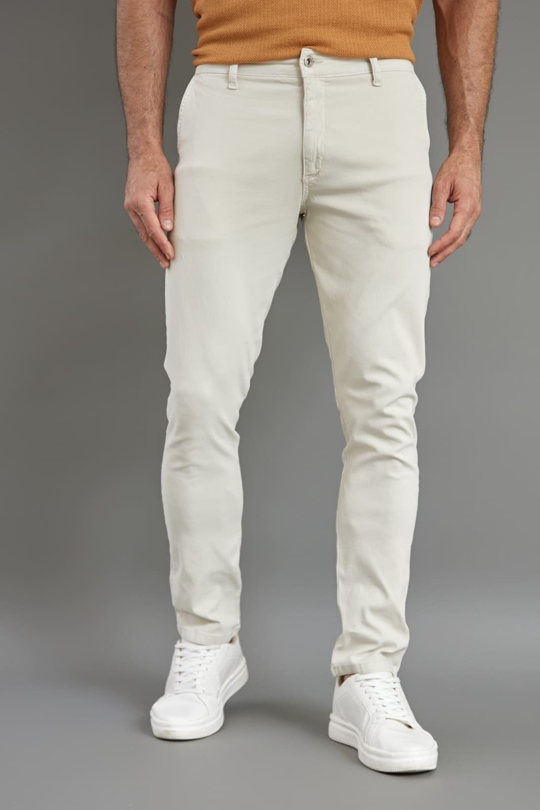 Calça Sarja Sport Fino Masculina Casual Color Dialogo Areia