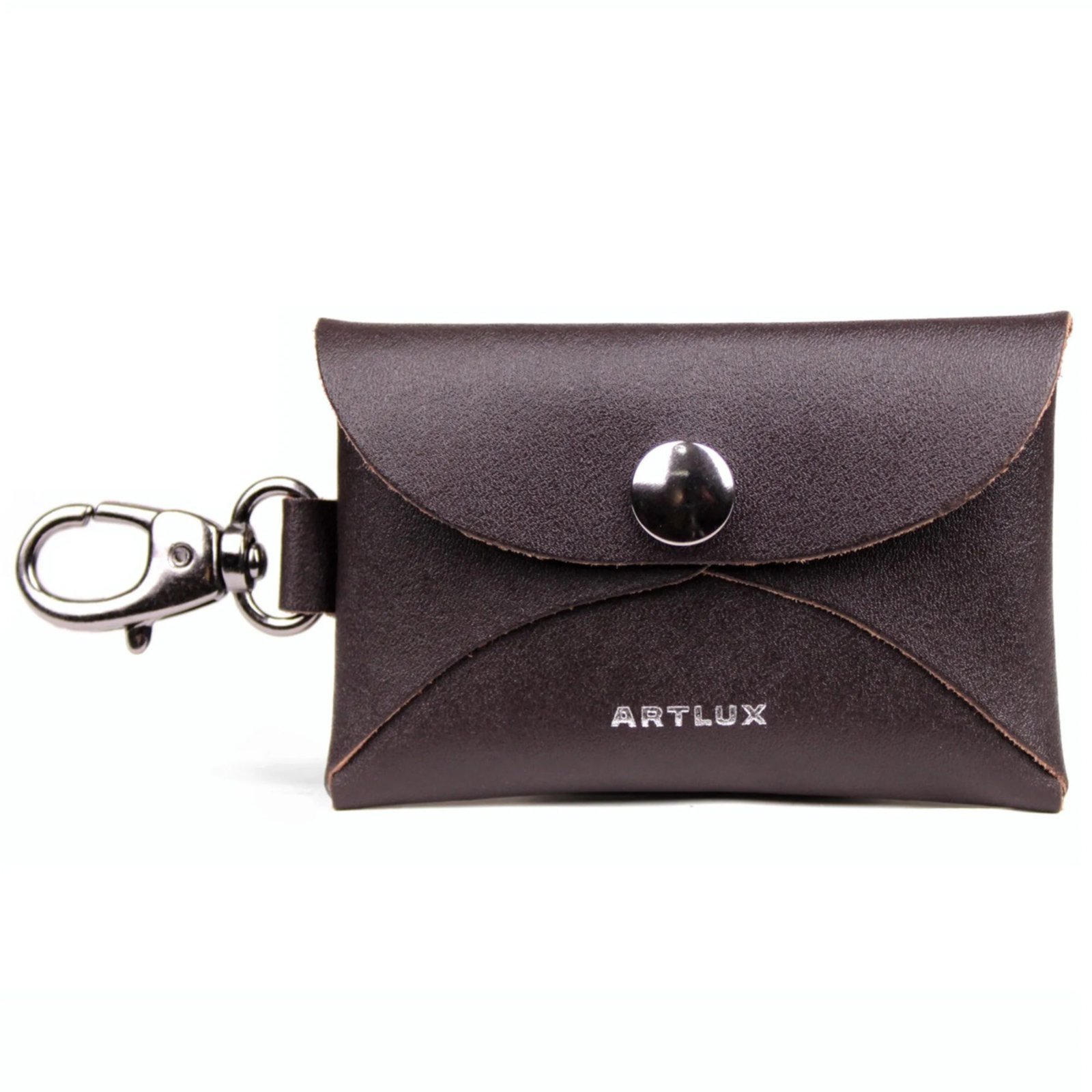 Chaveiro Charm Bag Porta Moedas Notas e Cartões em Couro Artlux 516 Café