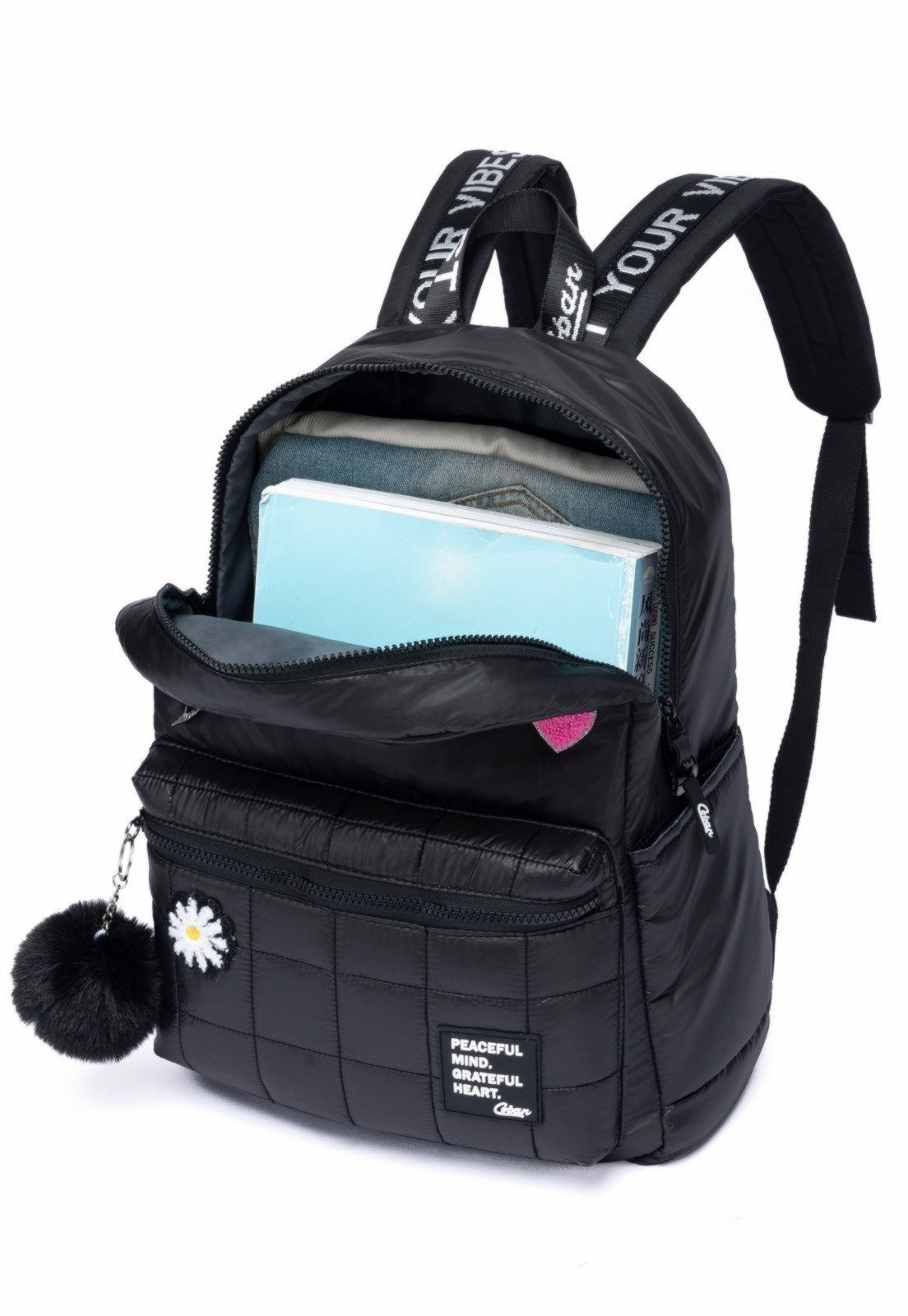 Vista 3 Infantil - Mochila Escolar Coban Reforçada Juvenil Casual Uso Diário preto COBAN preto