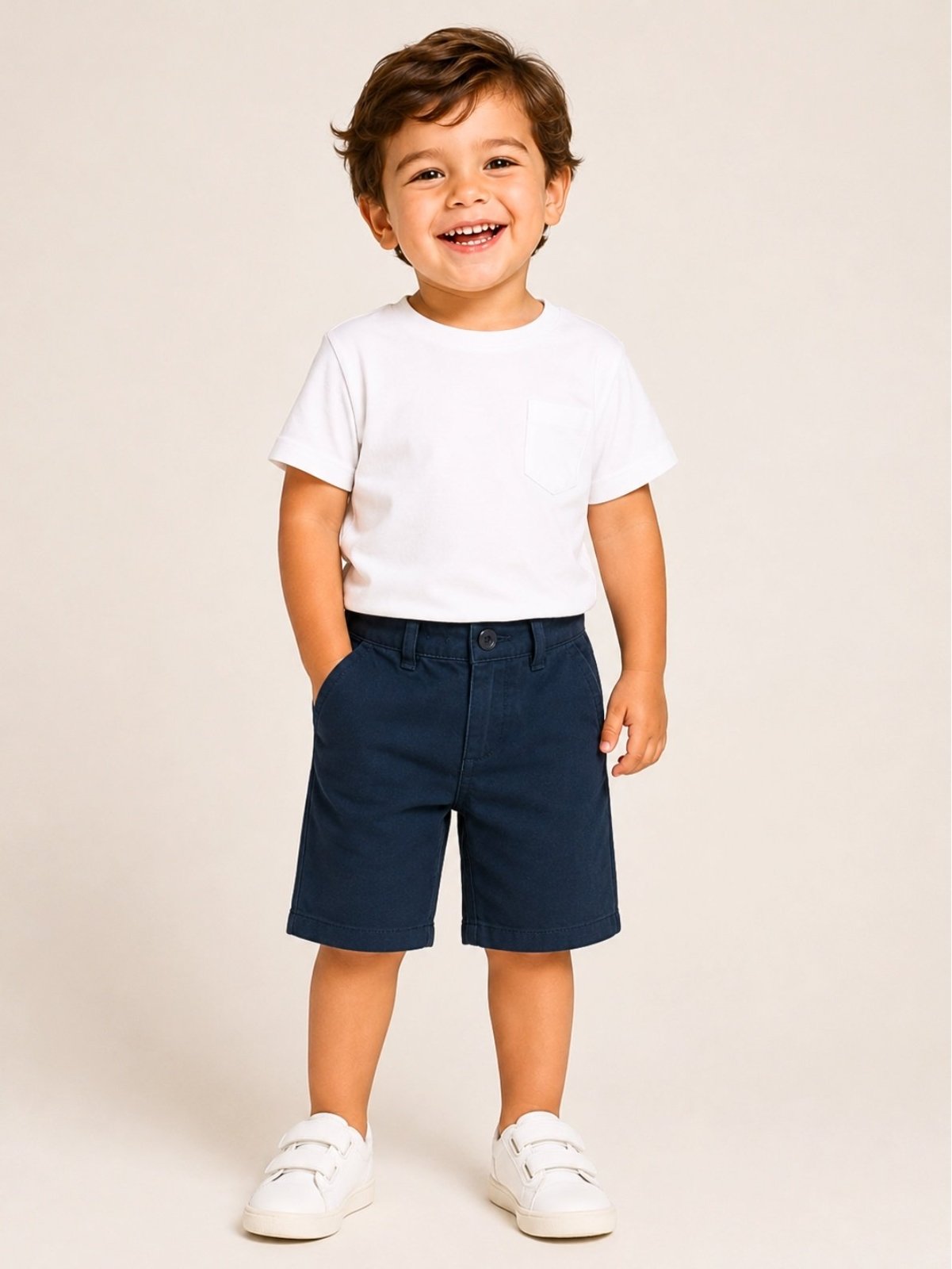 Infantil – Bermuda Sarja Azul Marinho Menino