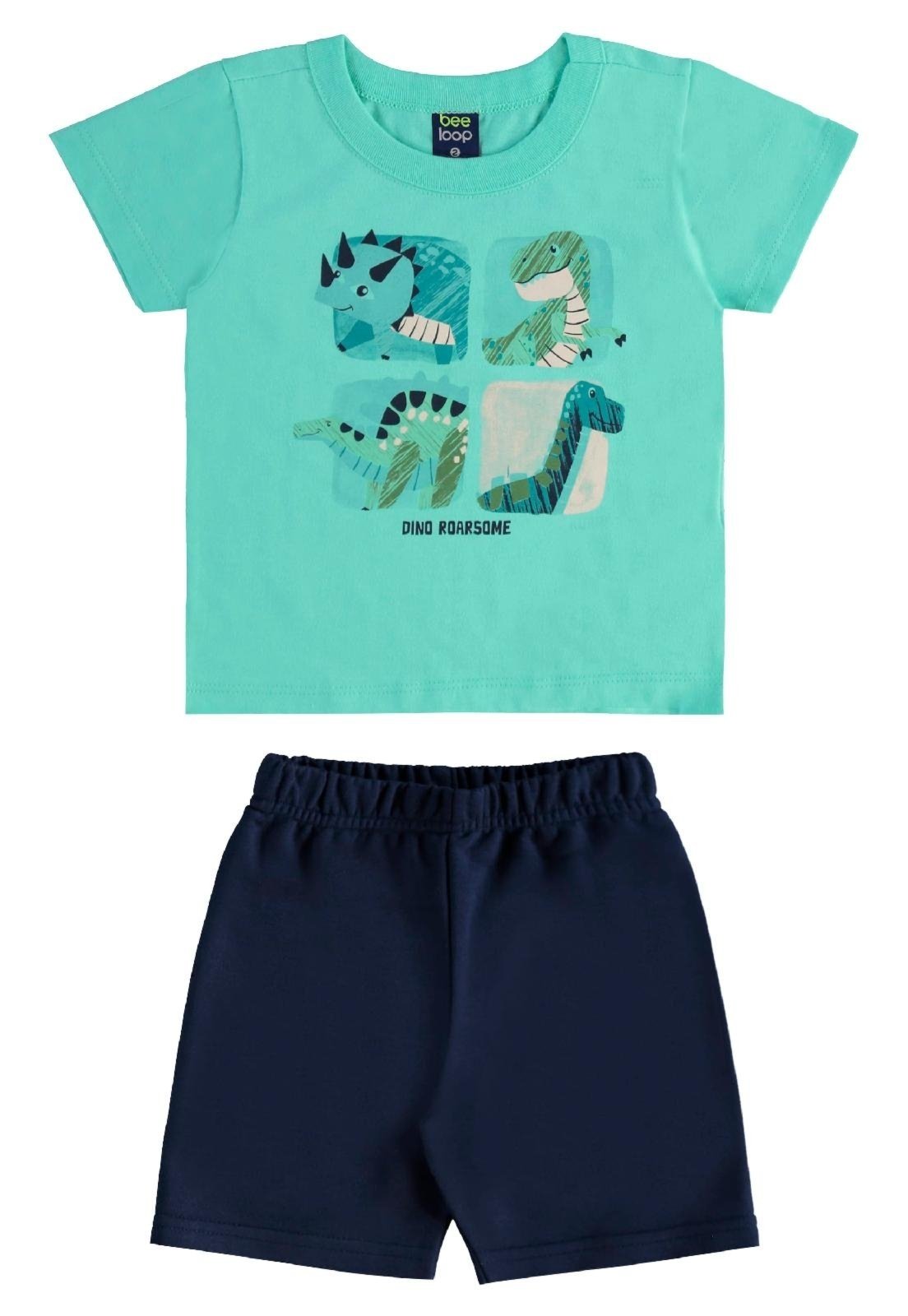 Vista 2 Infantil - Conjunto Camiseta Dino Bermuda Bee Loop bege Bee Loop bege