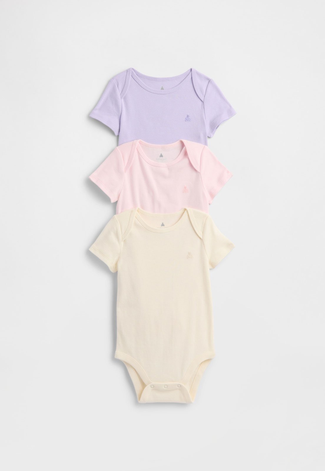 Infantil – Kit Body 3pçs Manga Curta GAP Logo Off-White