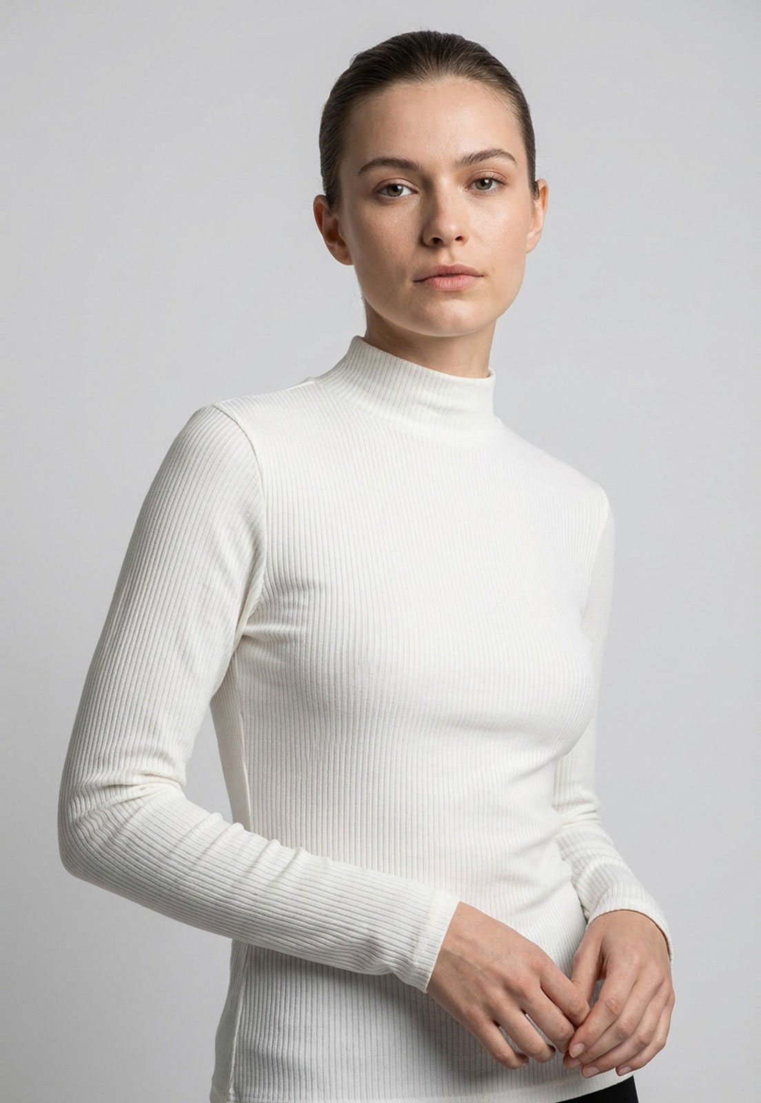 Vista 2 Blusa Feminino Lez a Lez Sevilha Malha Canelada Off-White off-white white Lez a Lez off-white white